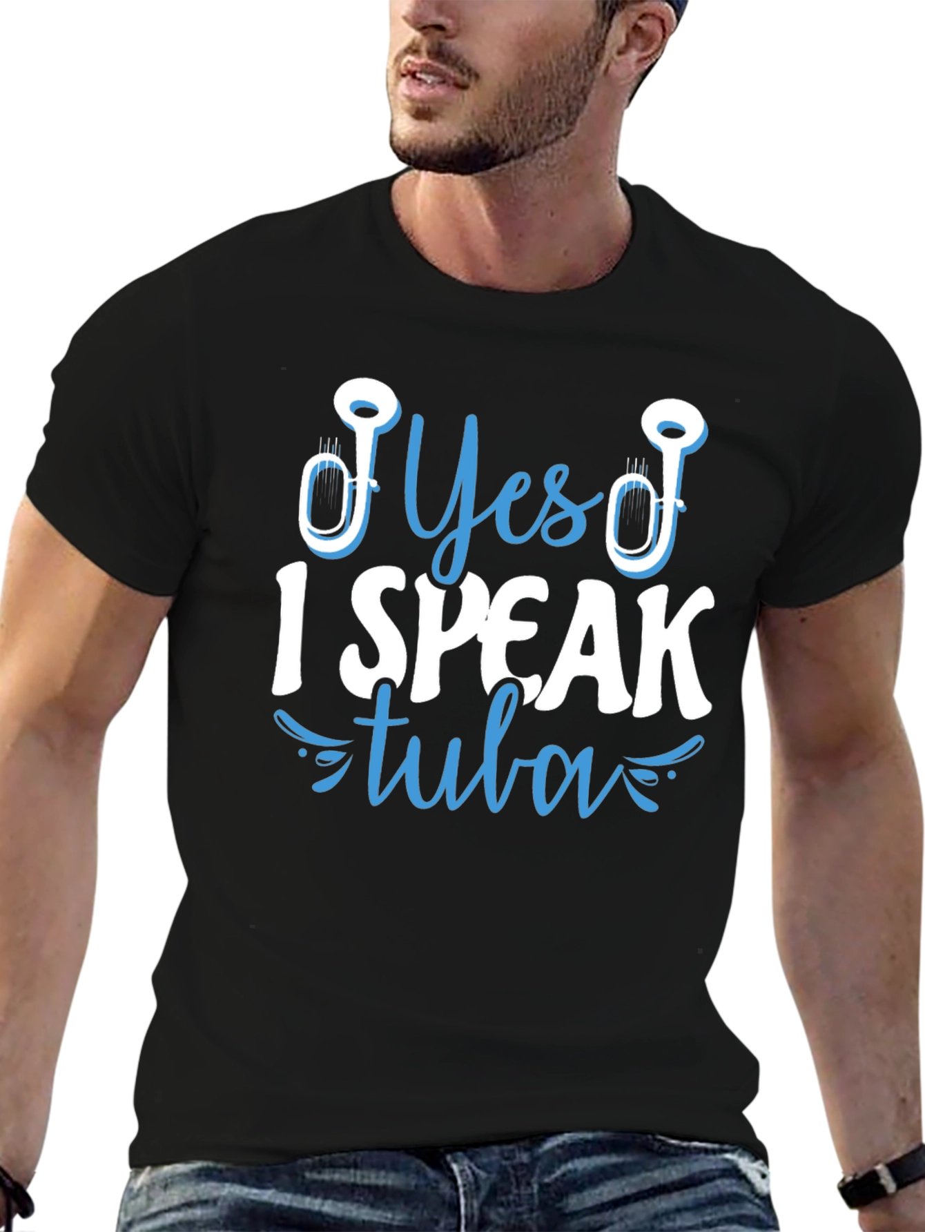 Black Yes I Speak Tuba T-Shirt - Musical Instrument Tee view 6