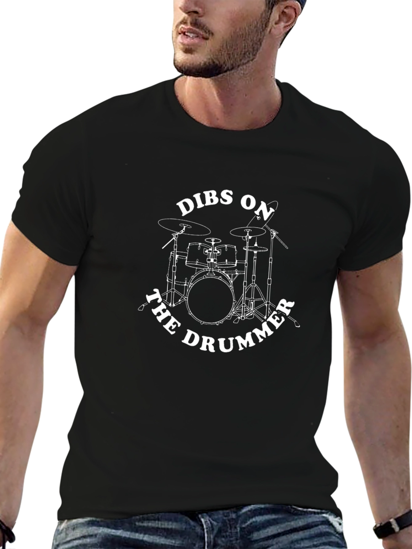 Black Dibs On The Drummer T-Shirt - Band Music Tee view 6