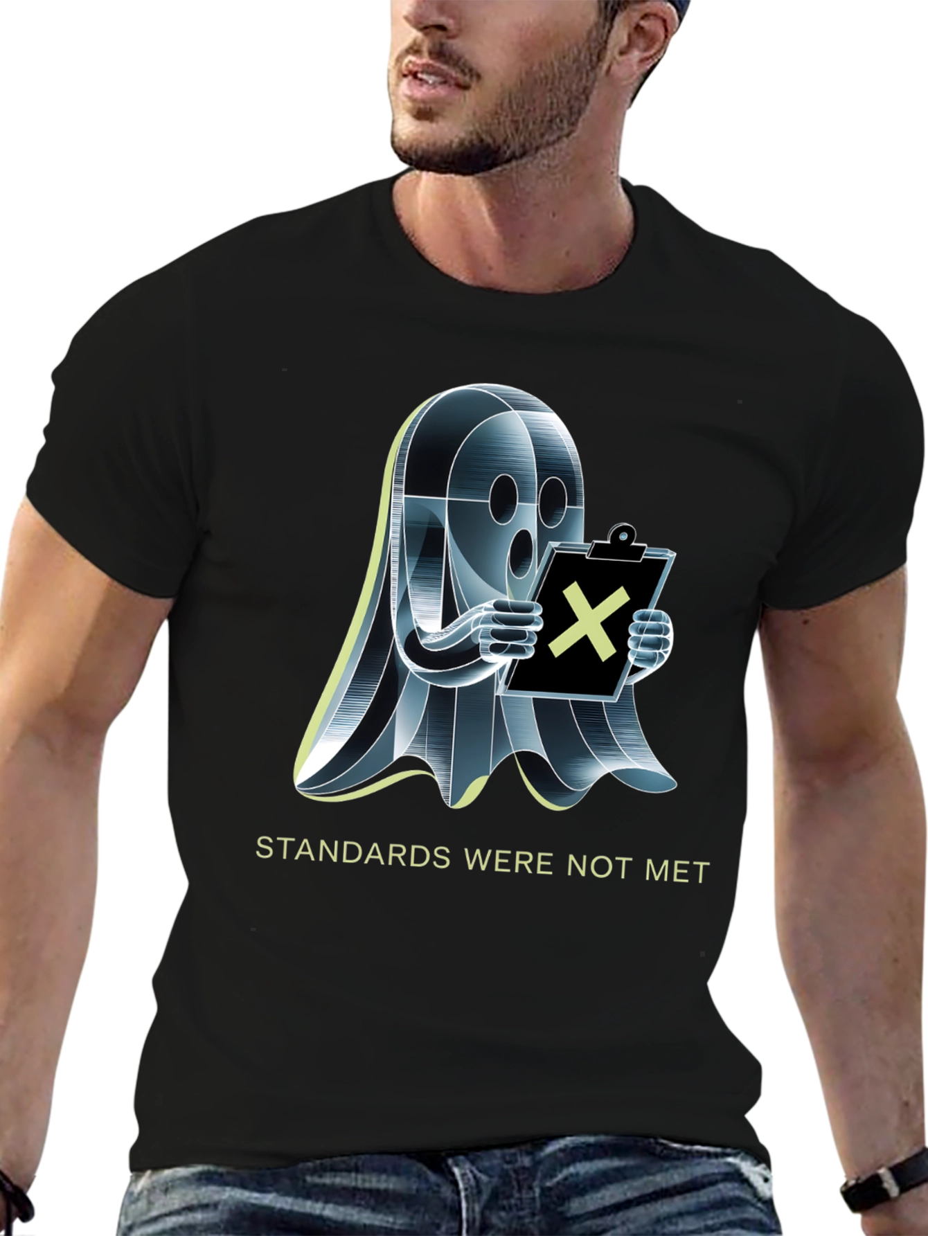 Black Standards Not Met Ghost T-Shirt view 6