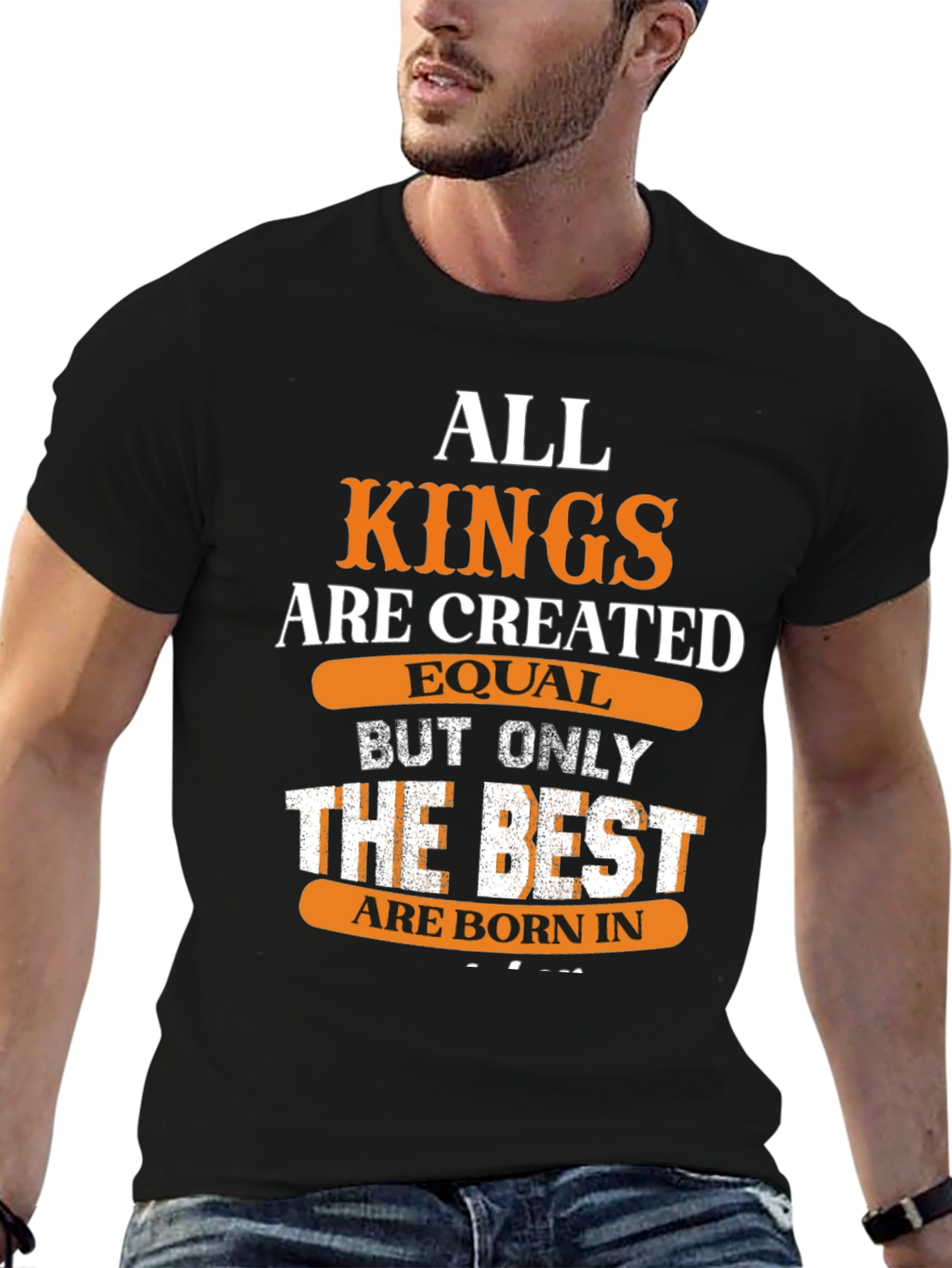 Black All Kings Are Created Equal Men's Graphic T-Shirt view 6