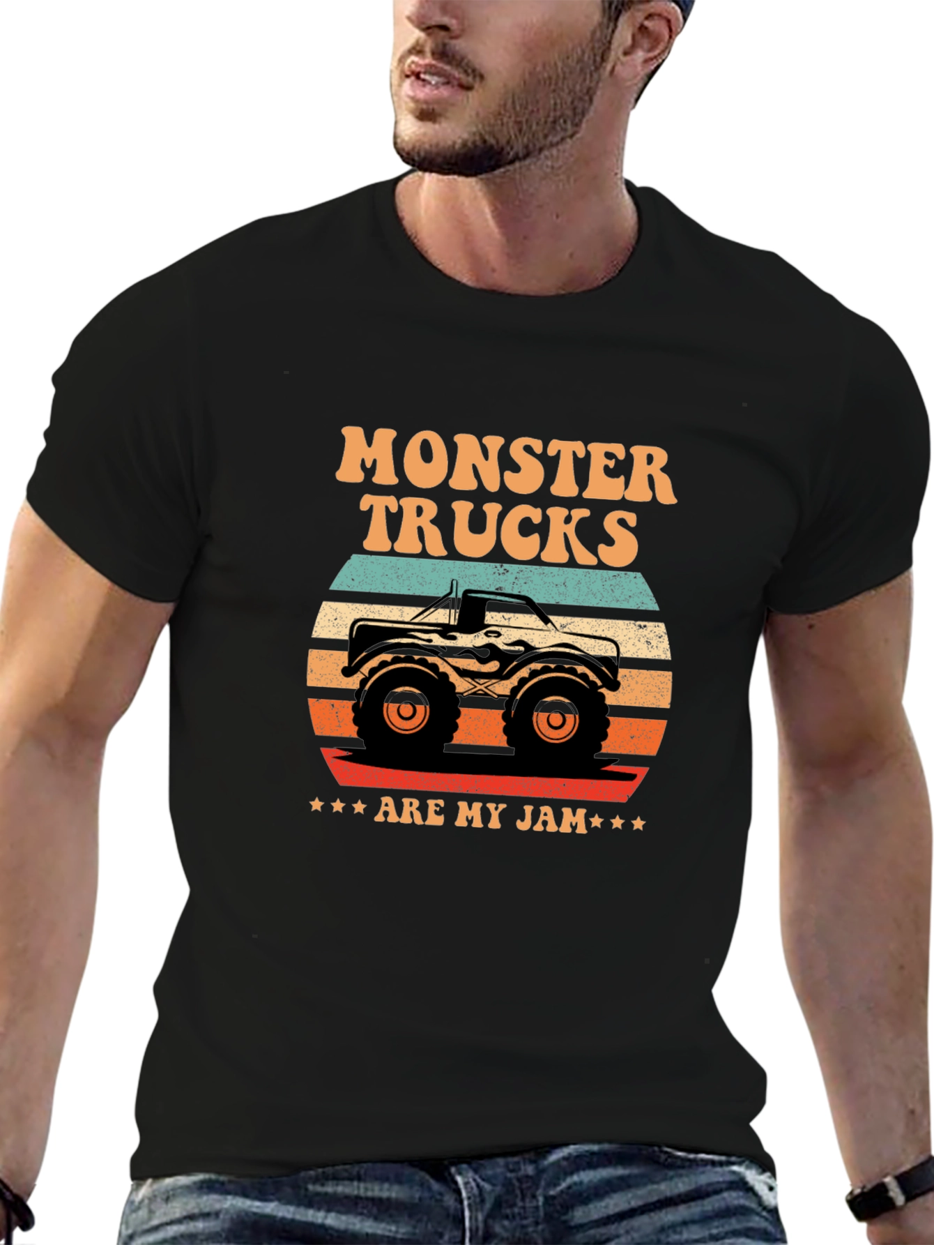 Black Monster Truck Graphic Tee - "Are My Jam" view 6