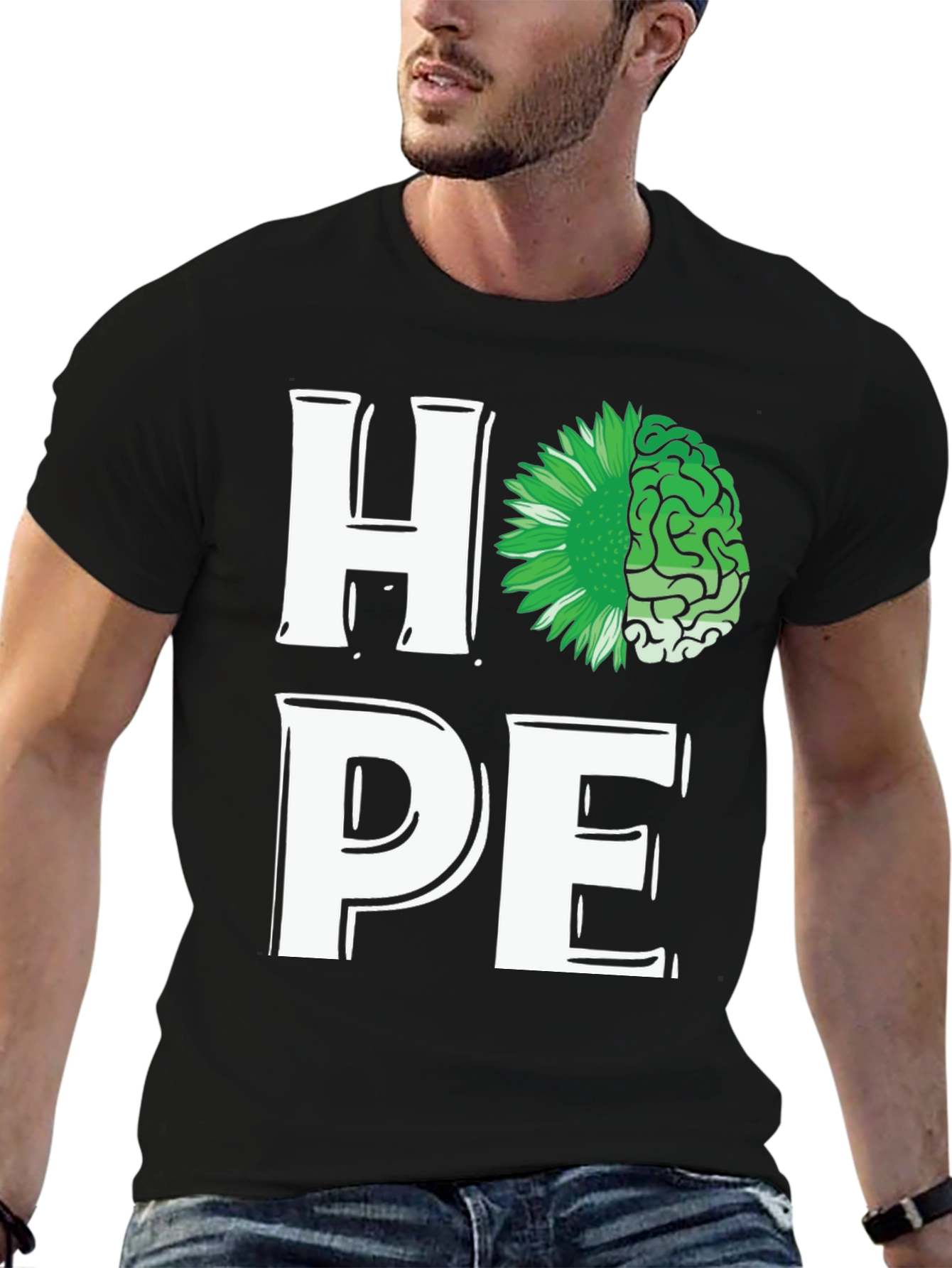 Black Hope Mental Health Awareness T-Shirt view 6