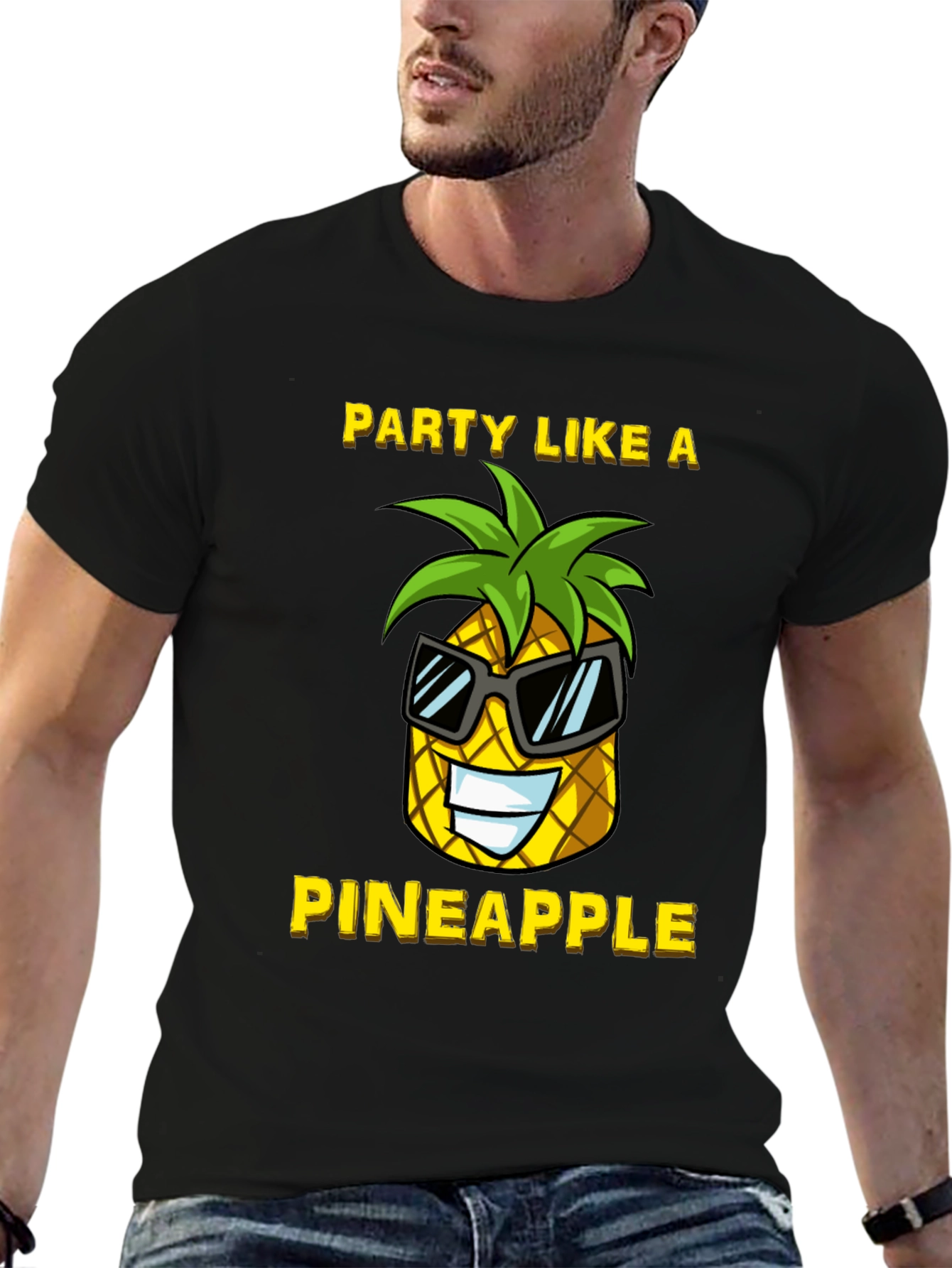 Black Party Like a Pineapple Graphic T-Shirt view 6