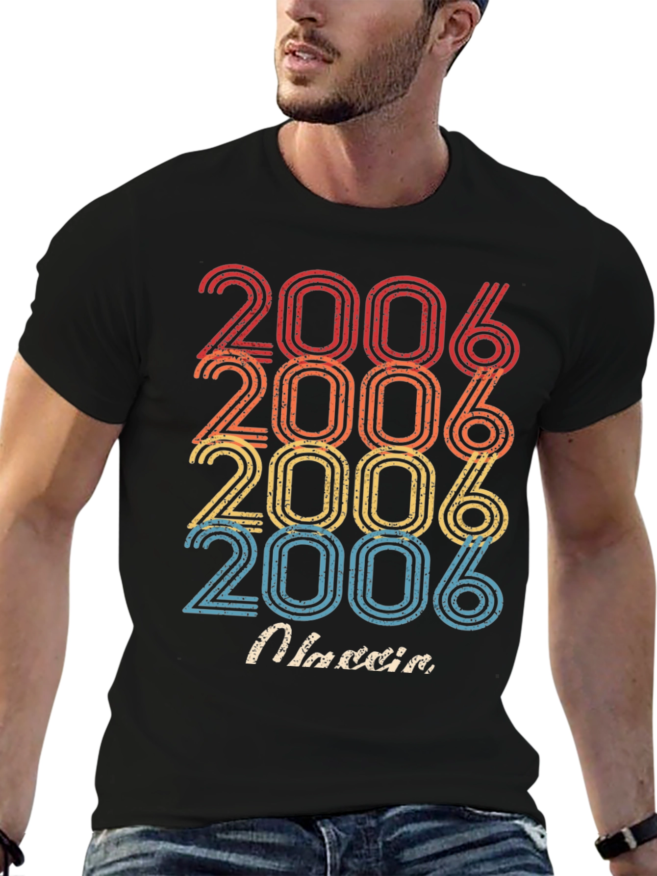 Black Retro 2006 Birthday T-Shirt view 6