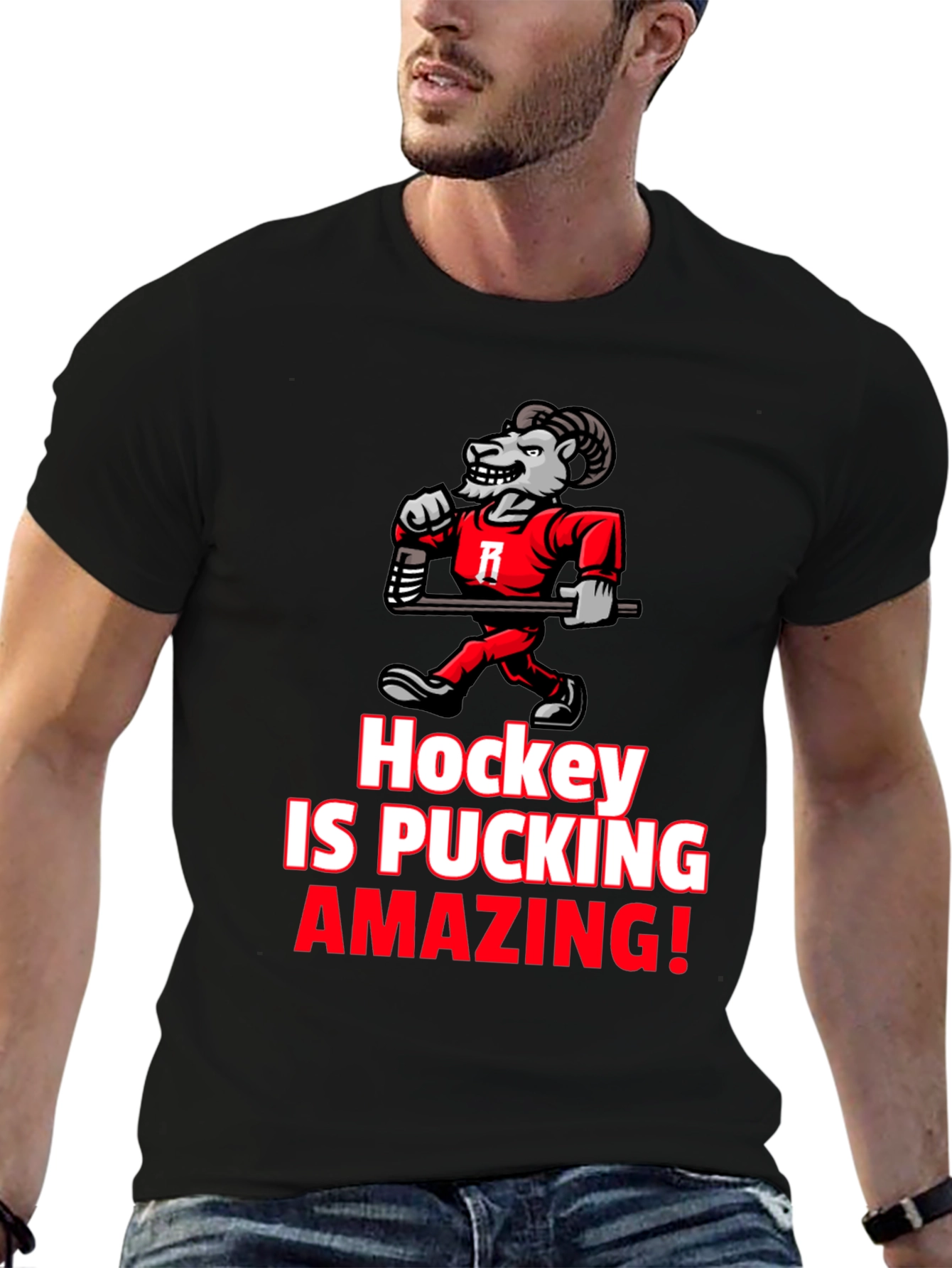 Black Hockey is Pucking Amazing T-Shirt view 6