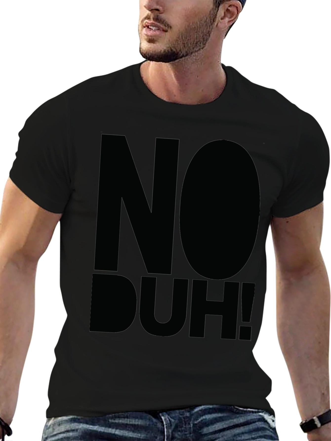 Black No Duh! Graphic Tee - Bold Statement T-Shirt view 6