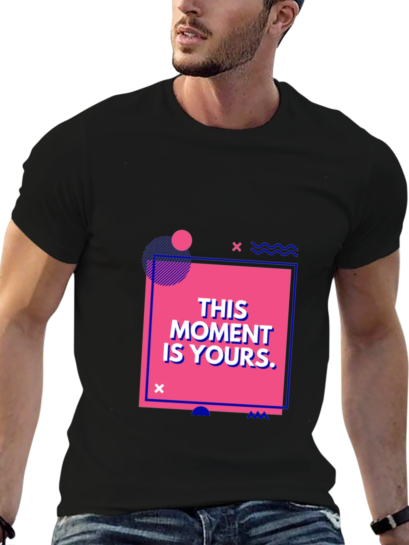 Black This Moment Is Yours Black Graphic T-Shirt view 6