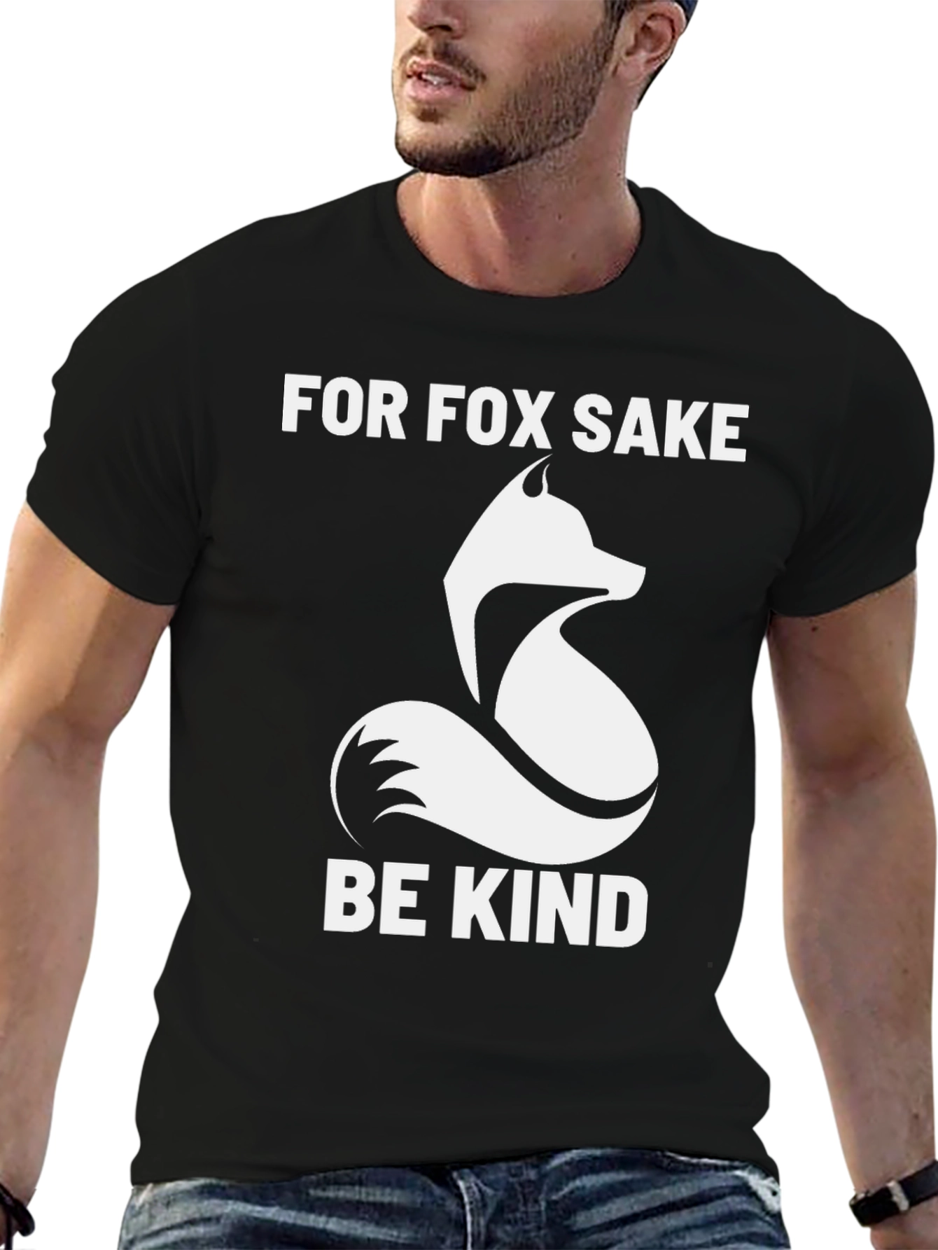 Black For Fox Sake Be Kind Graphic Tee view 6