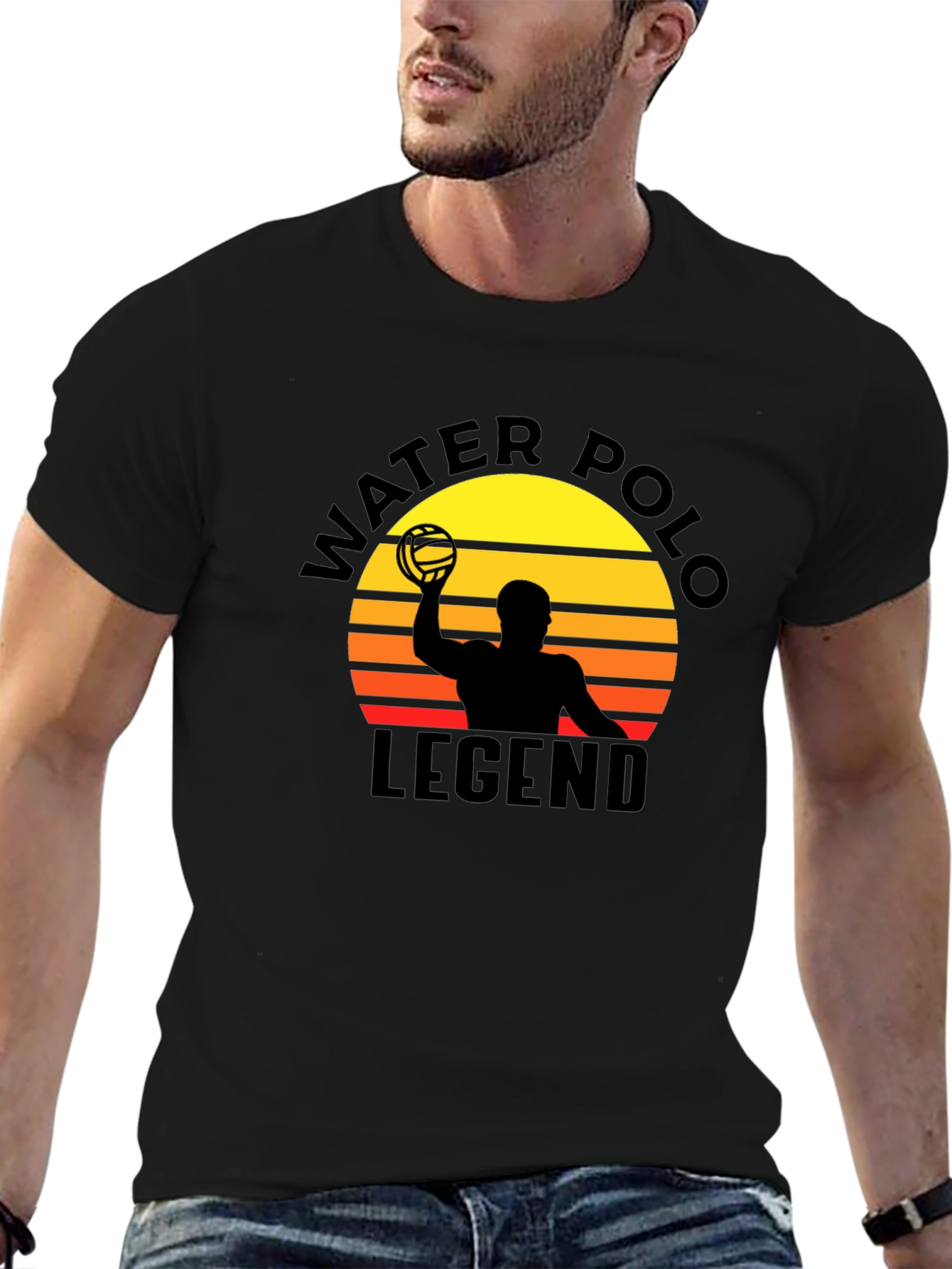 Black Water Polo Legend Graphic Tee - Sunset Design view 6