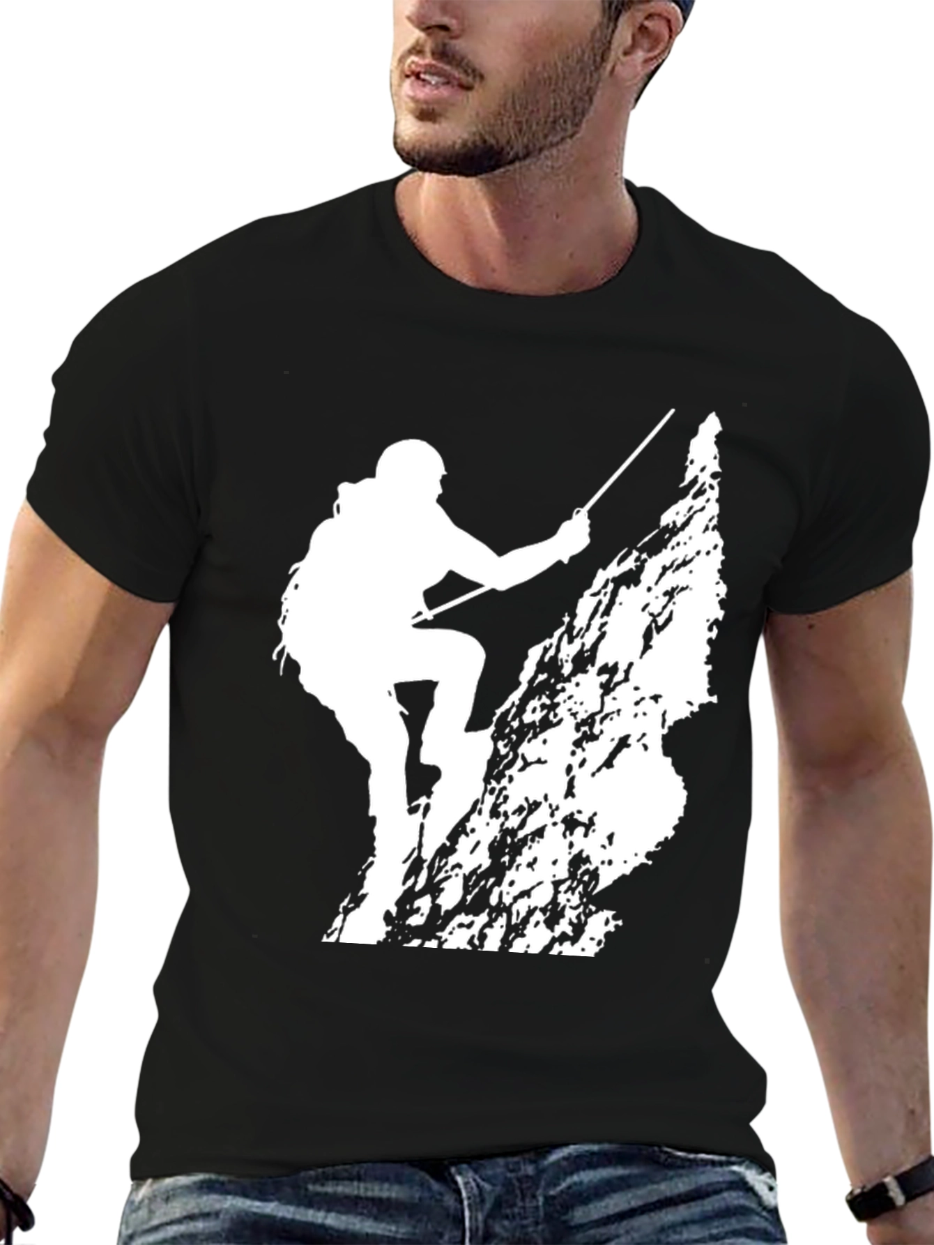 Black Rock Climbing Silhouette Tee - Black Cotton Comfort view 6