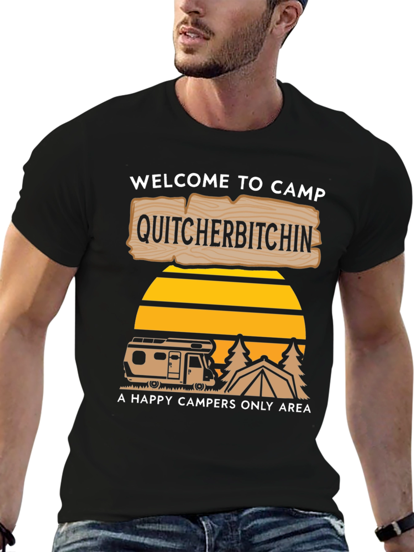 Black Camp Quitcherbitchin' Graphic Tee view 6
