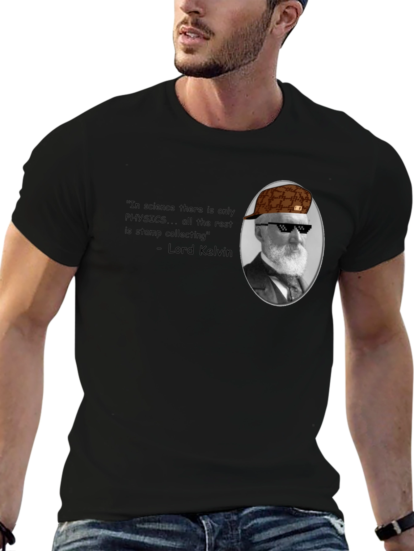 Black Physics Quote Graphic Tee - Lord Kelvin view 6