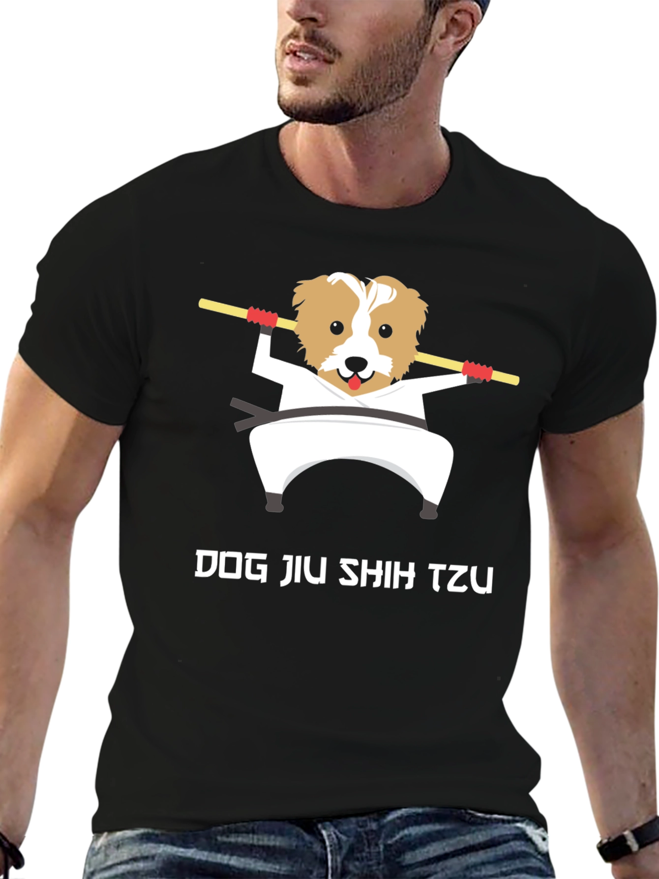 Black Dog Jiu Shih Tzu T-Shirt - Martial Arts view 6