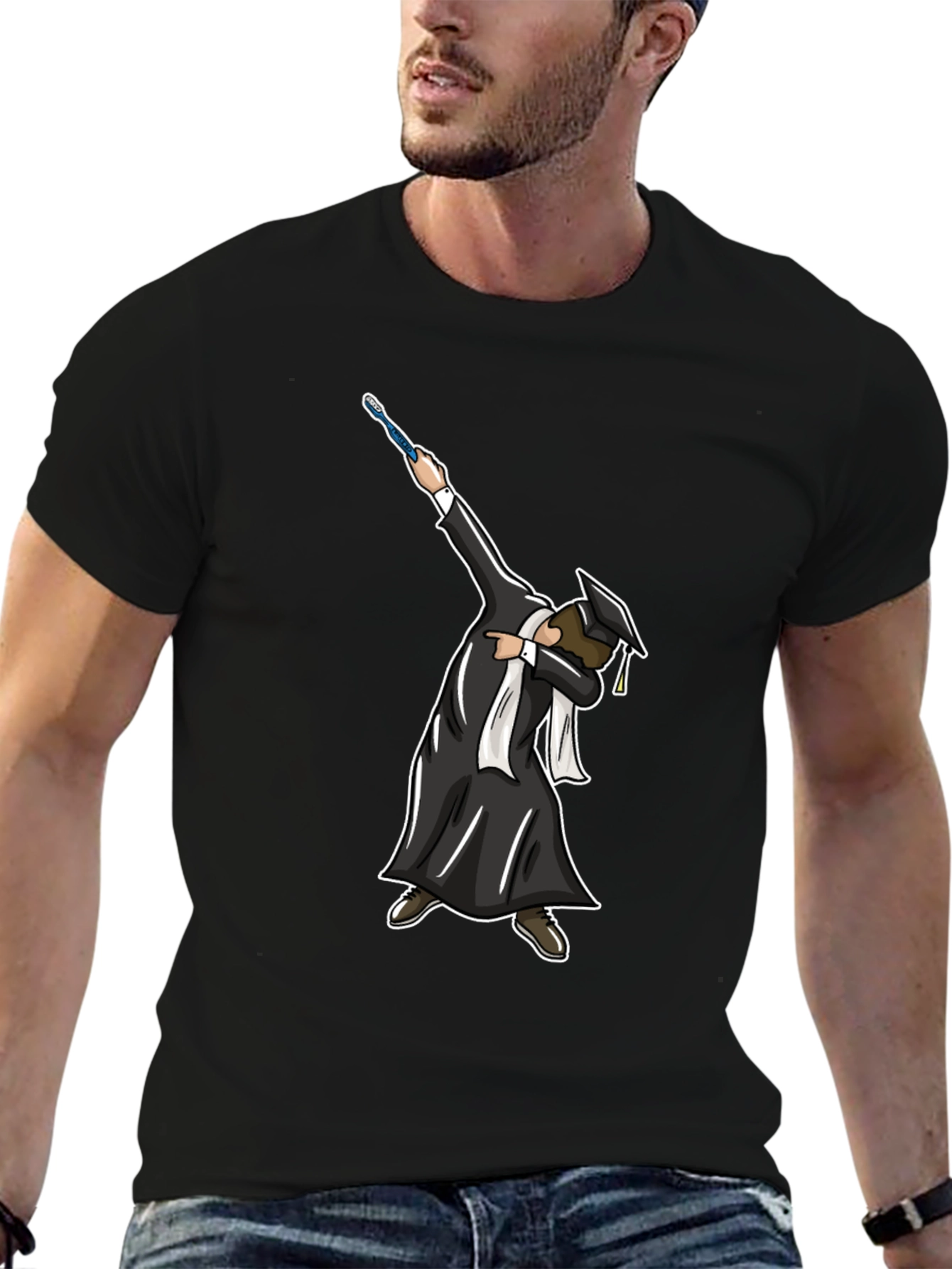 Black Graduation Dabbing T-Shirt view 6