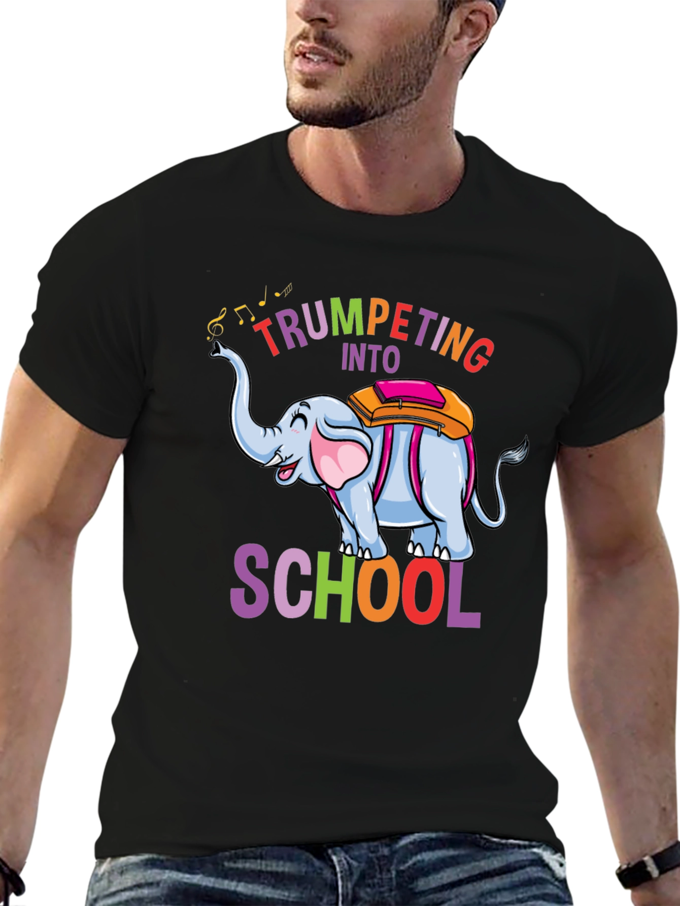 Black Trumpeting Into School Graphic Tee view 6