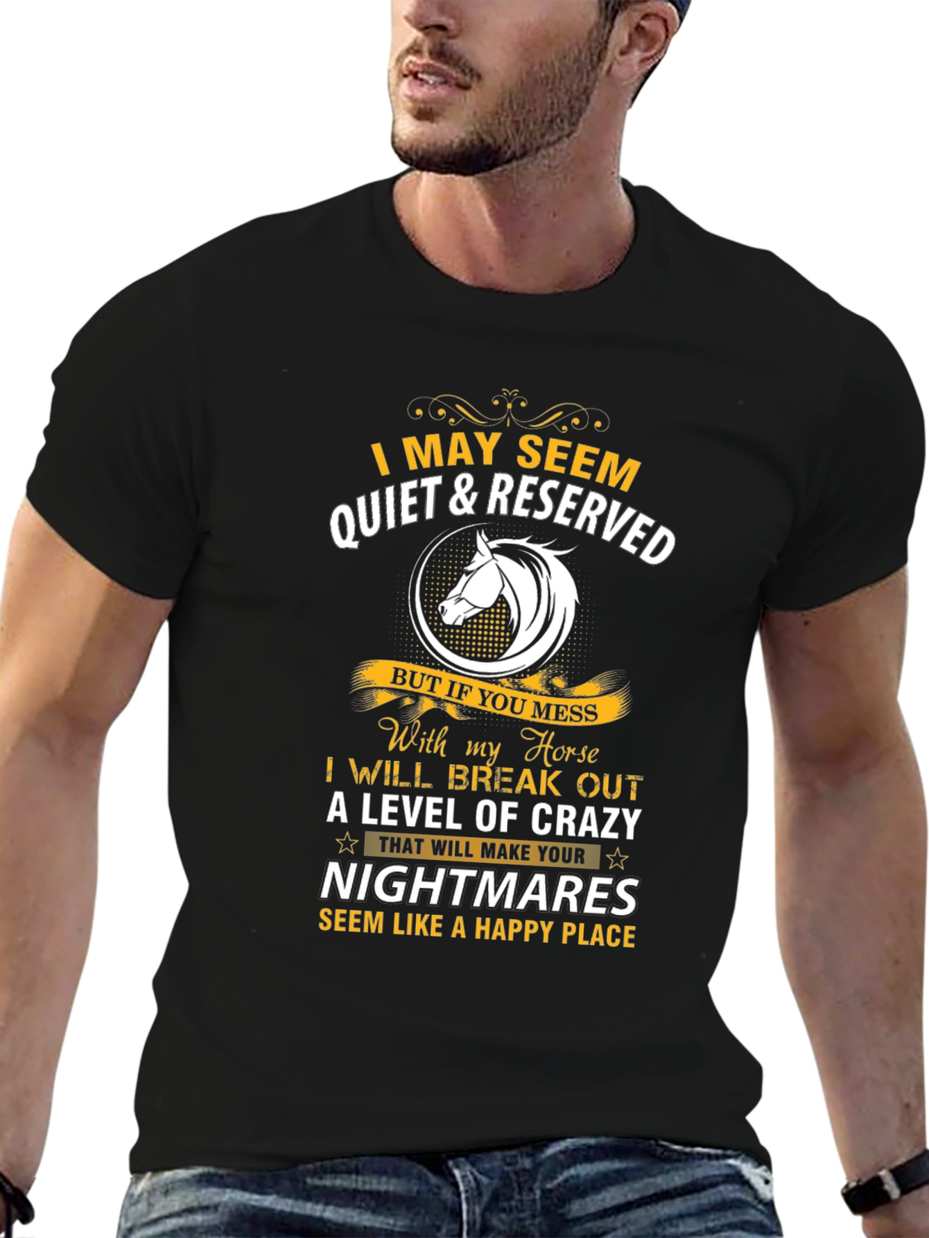 Black Horse Lover Graphic Tee - Quiet & Reserved view 6