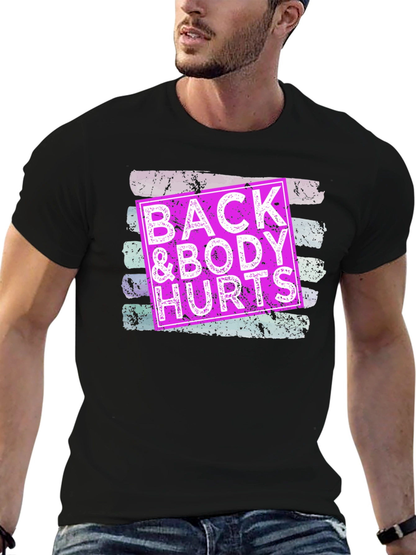 Black Back & Body Hurts Graphic Tee - Unisex view 6