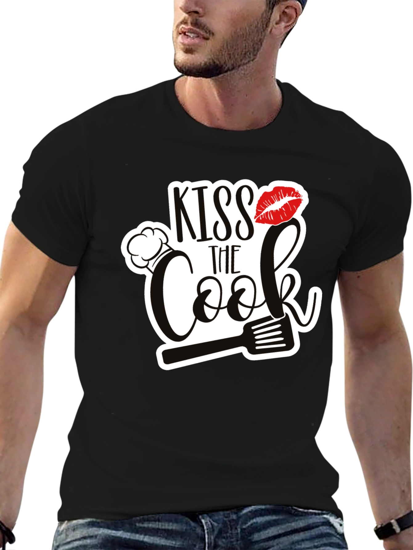 Black Kiss The Cook Black Graphic Tee view 6
