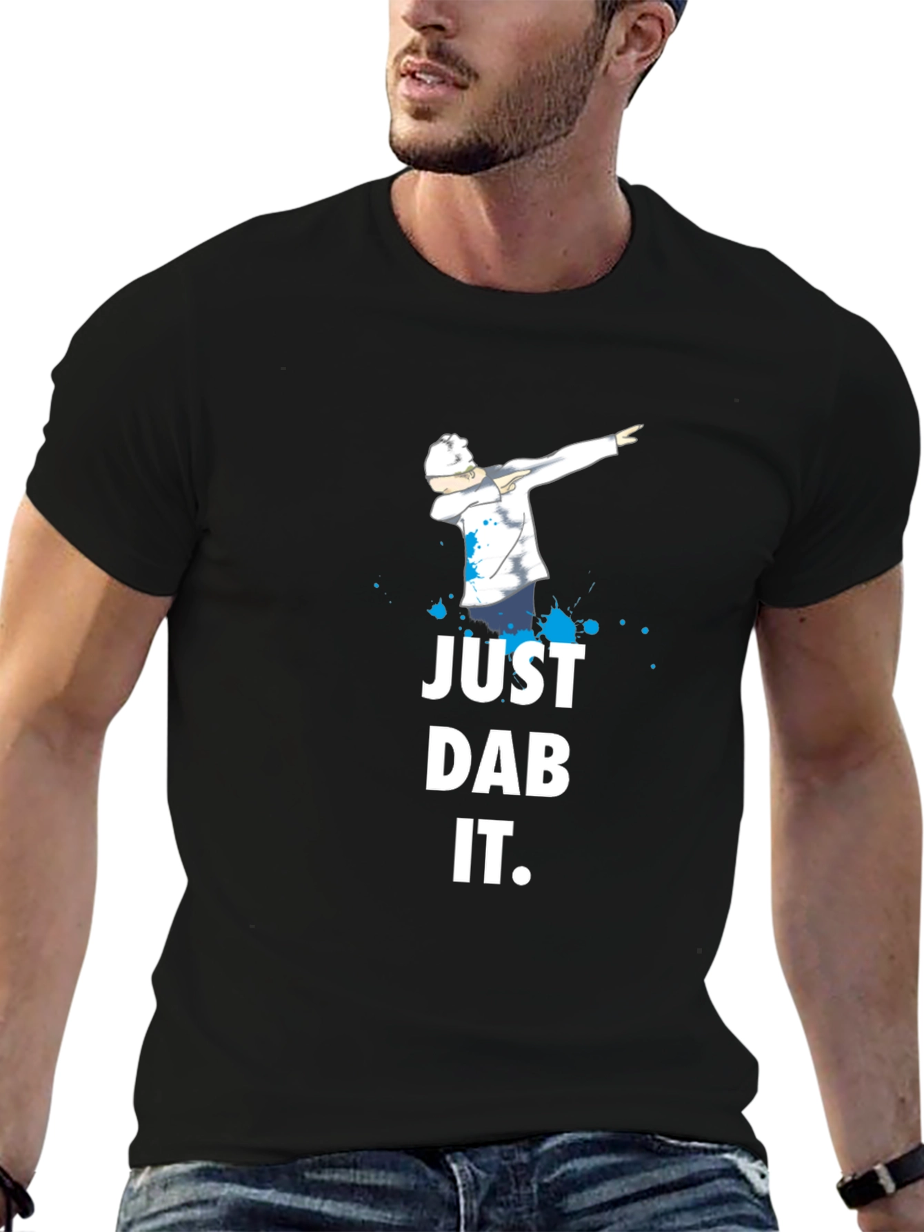 Black Just Dab It T-Shirt - Trendy Graphic Tee view 6