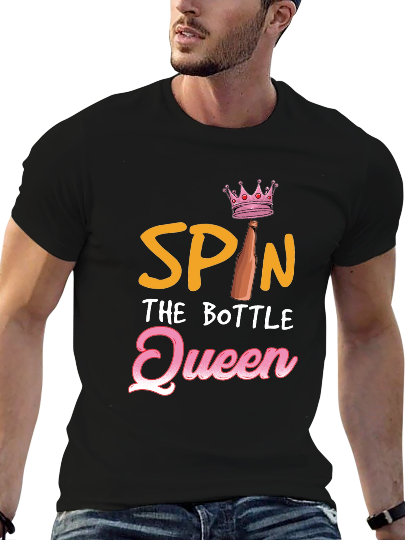 Black Spin the Bottle Queen T-Shirt view 6