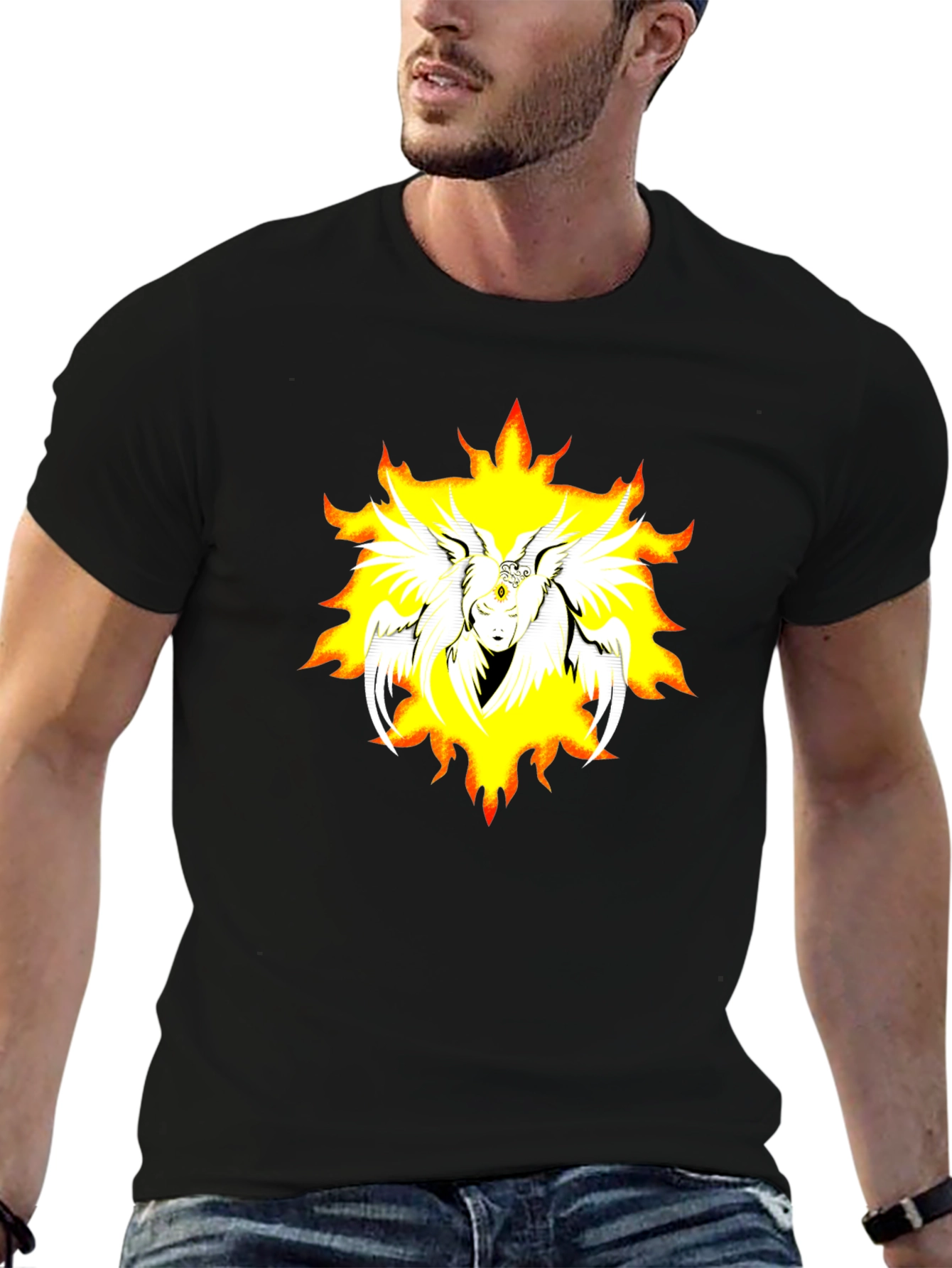 Black Biblically Accurate Angel T-Shirt view 6