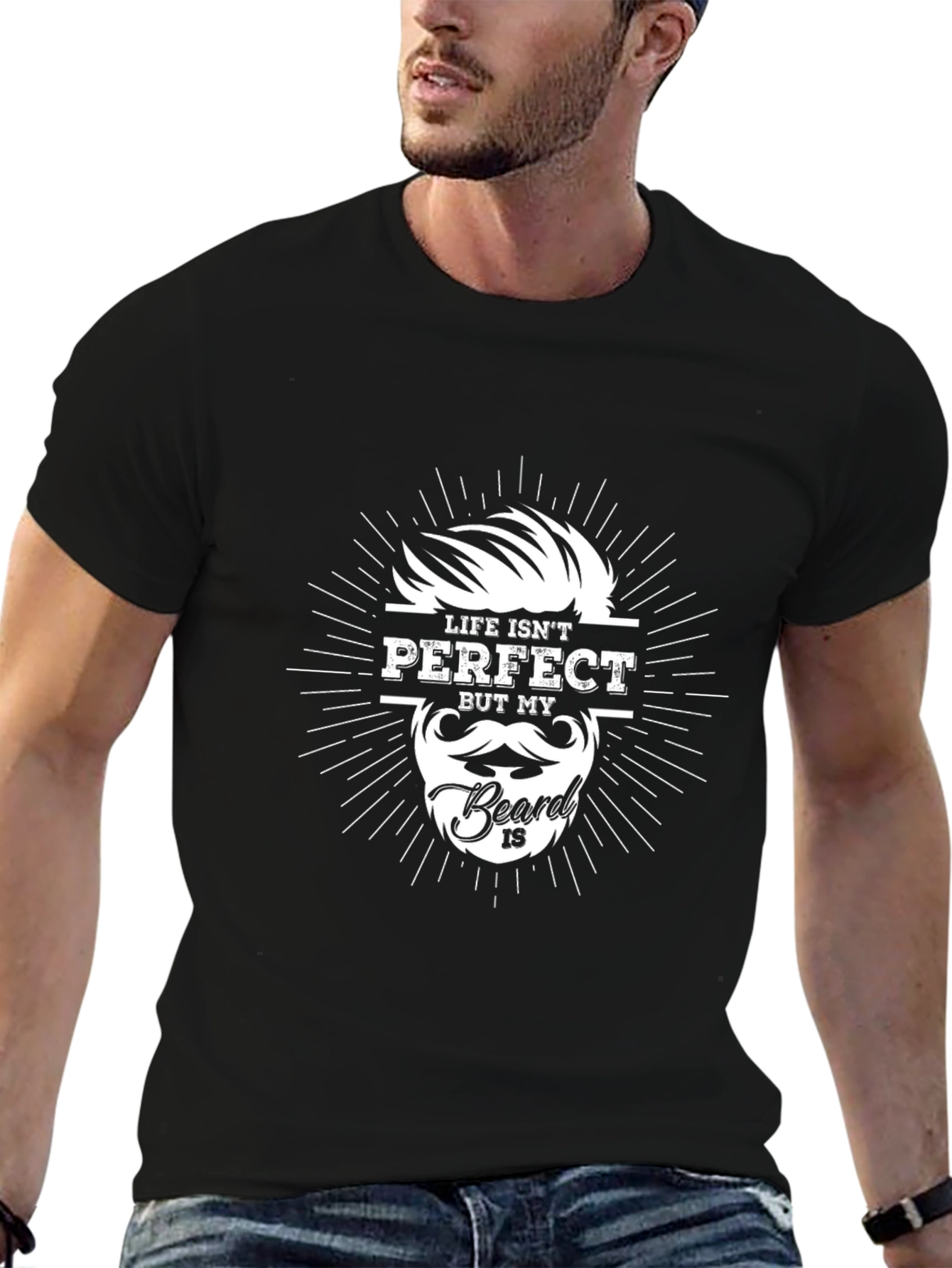 Black Life Isn't Perfect But My Beard Is T-Shirt view 6