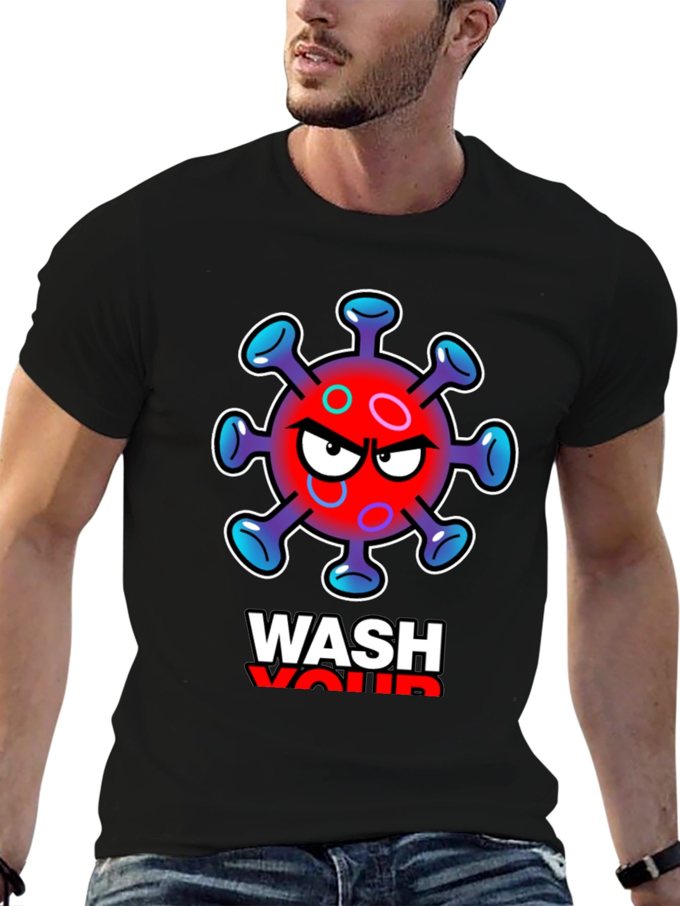 Black Wash Your Hands Black Graphic Tee view 6
