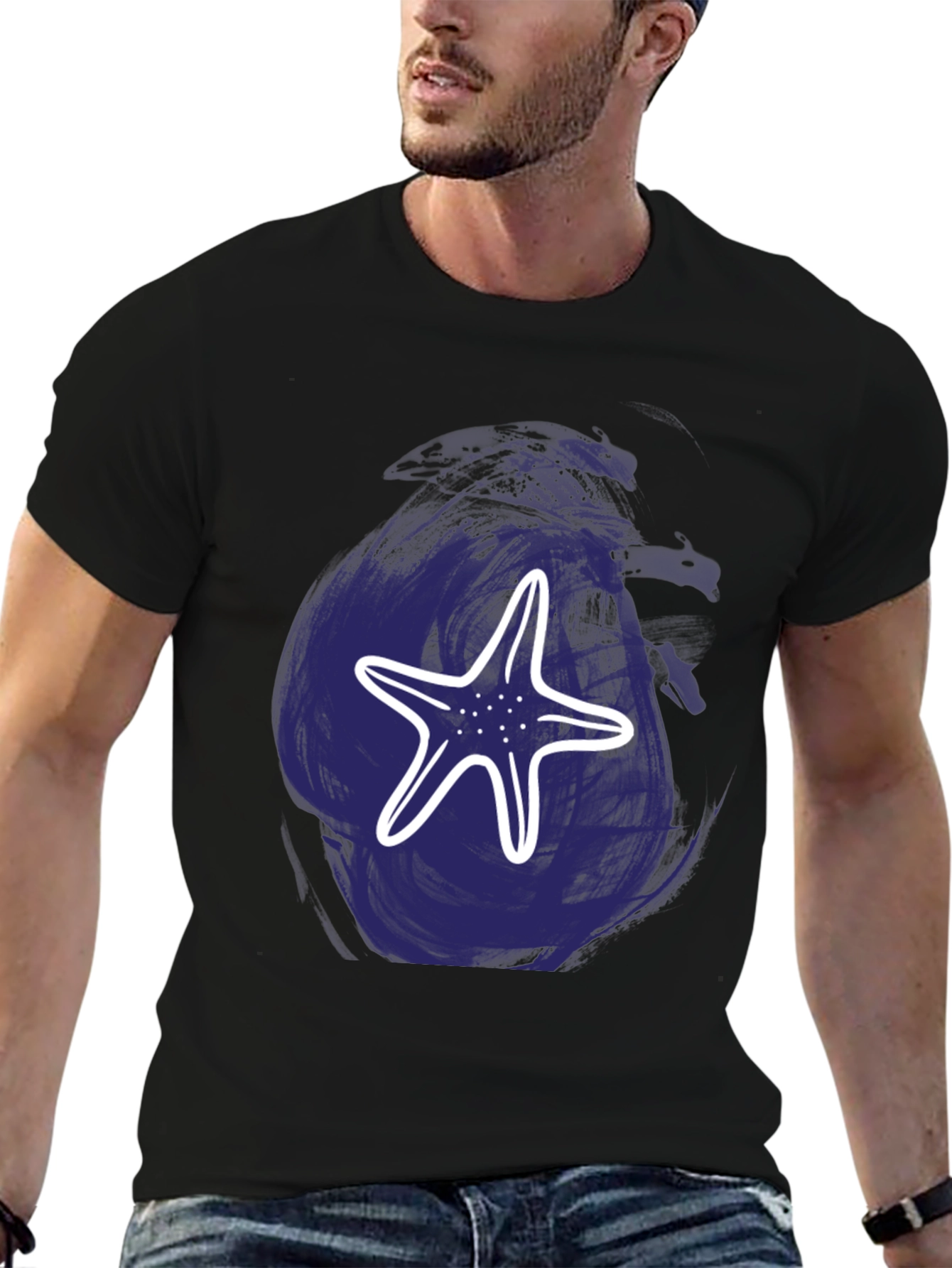 Black Starfish Graphic T-Shirt - Casual Comfort view 6