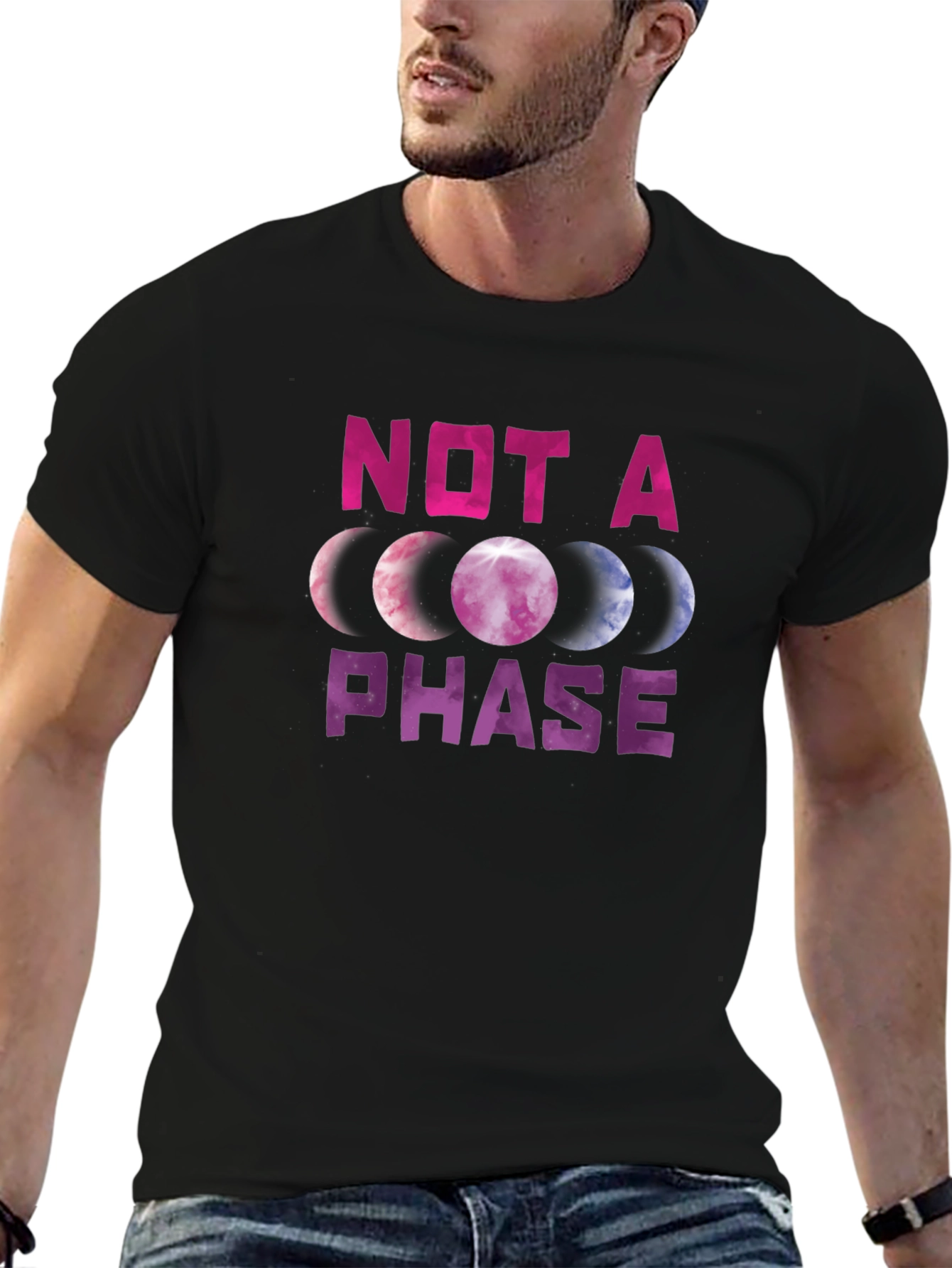 Black Not A Phase Graphic Tee view 6