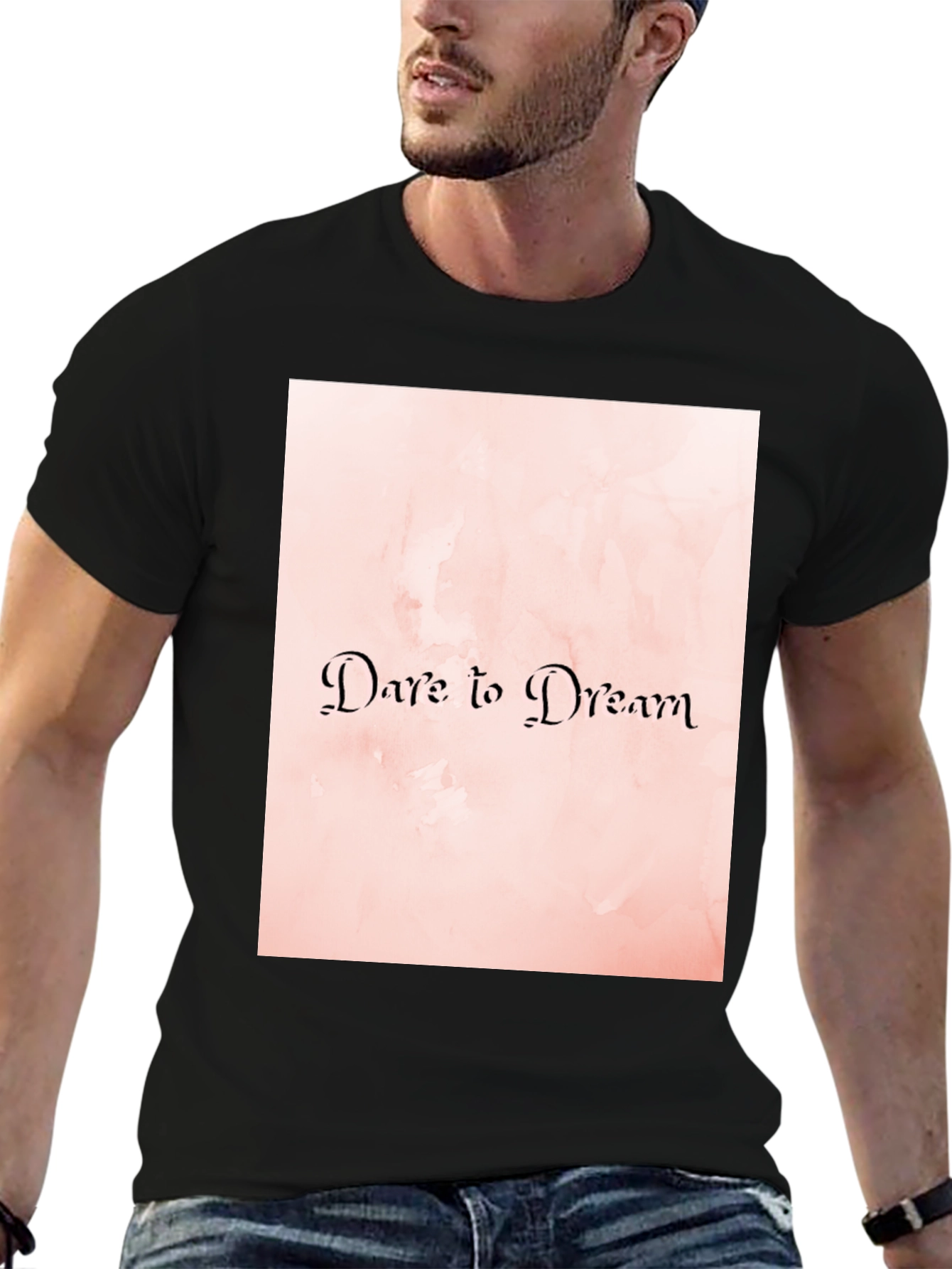 Black Dare to Dream Graphic Tee - Stylish Comfort view 6