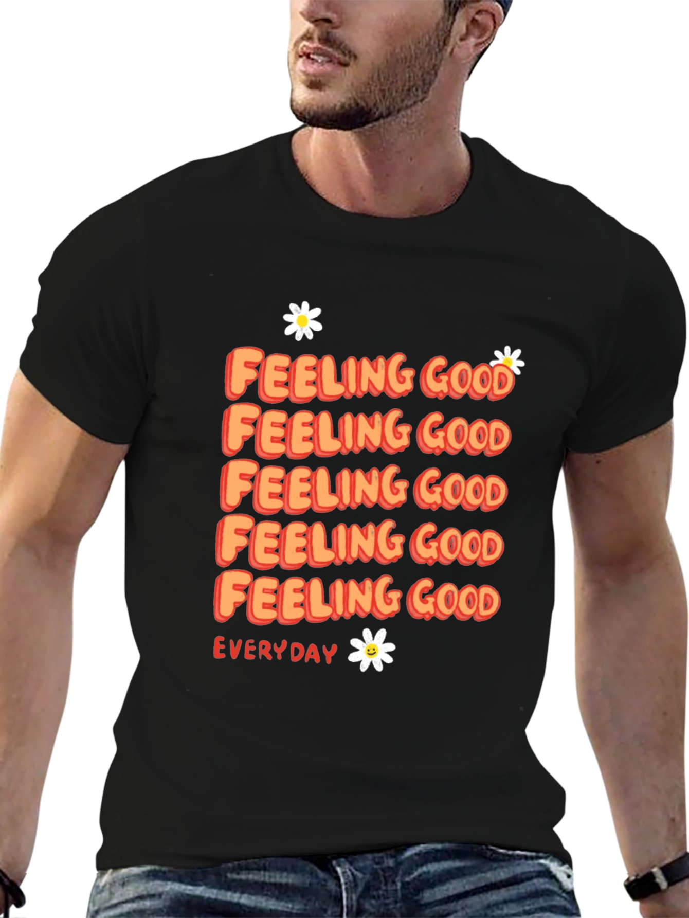 Black Feeling Good Everyday Graphic Tee - Black view 6