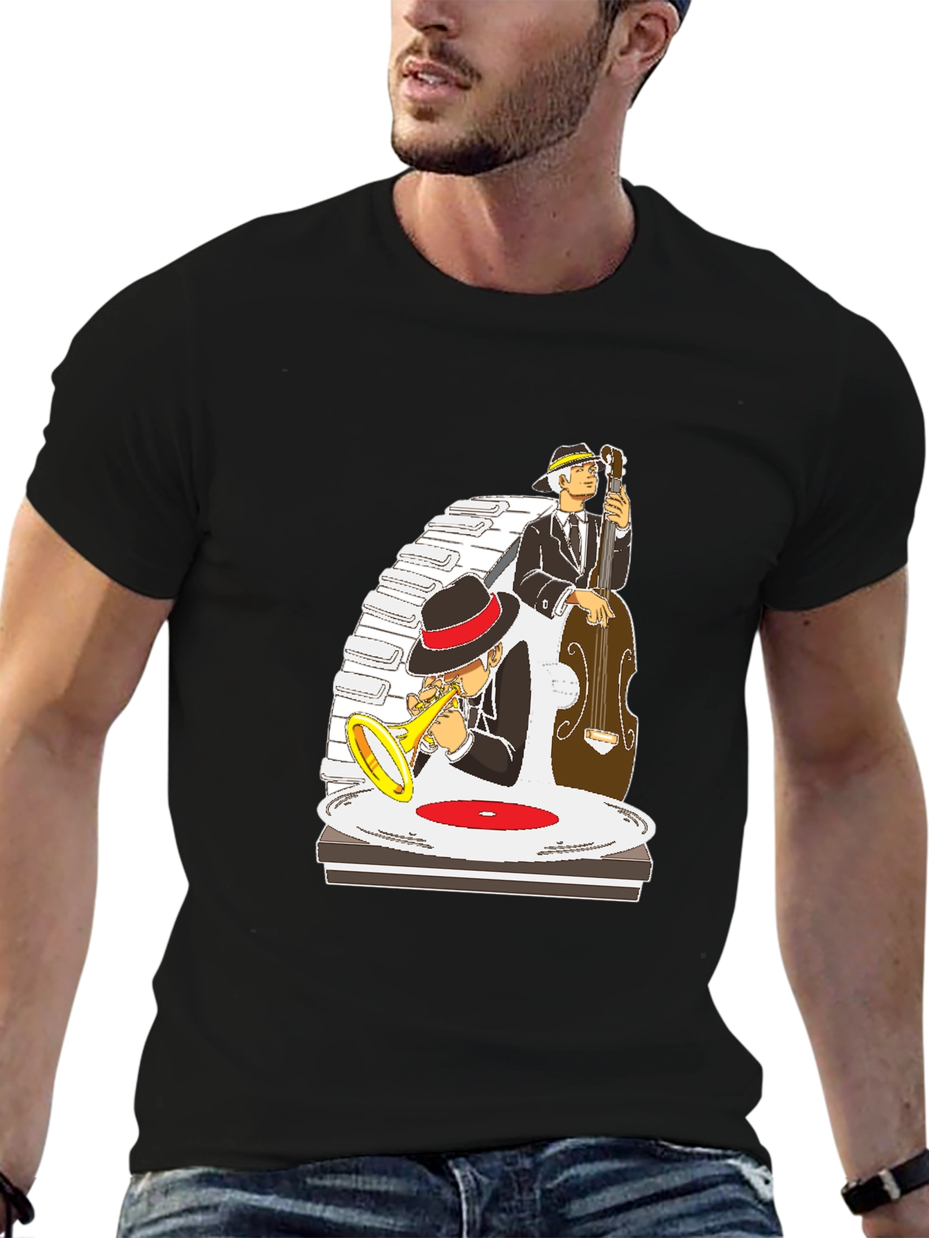 Black Jazz Band Graphic Tee view 6