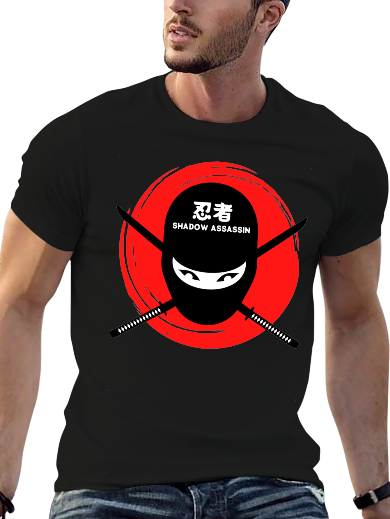 Black Ninja Shadow Assassin Graphic T-Shirt view 6