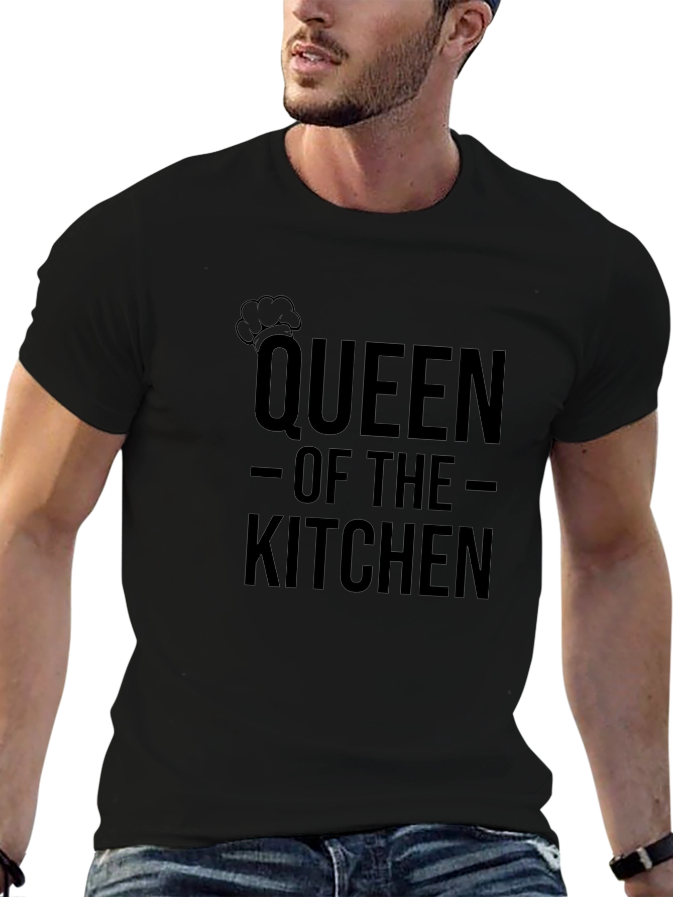 Black Queen of the Kitchen Black T-Shirt view 6