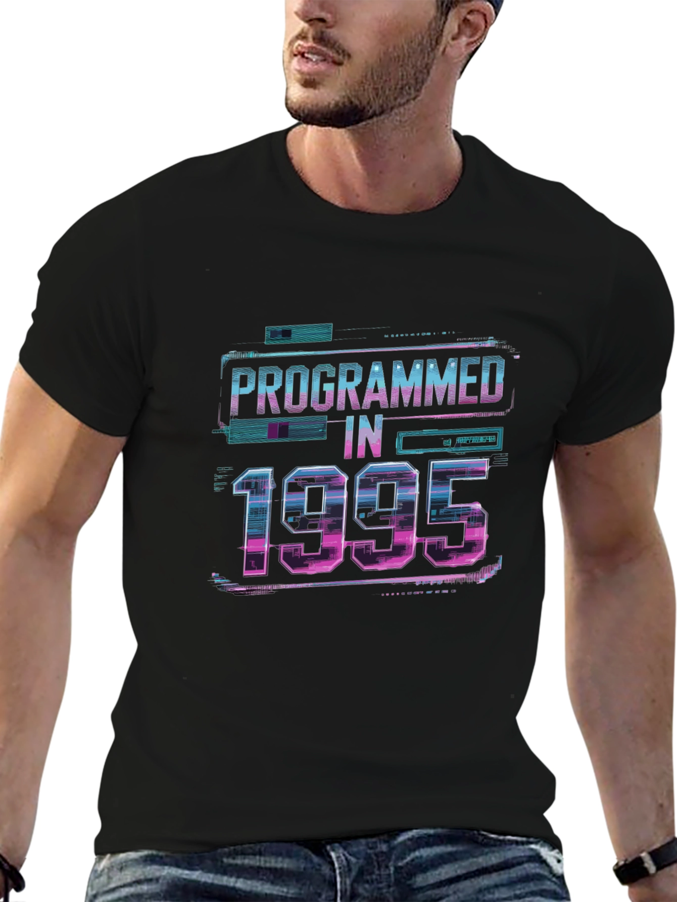 Black Programmed in 1995 Graphic T-Shirt view 6
