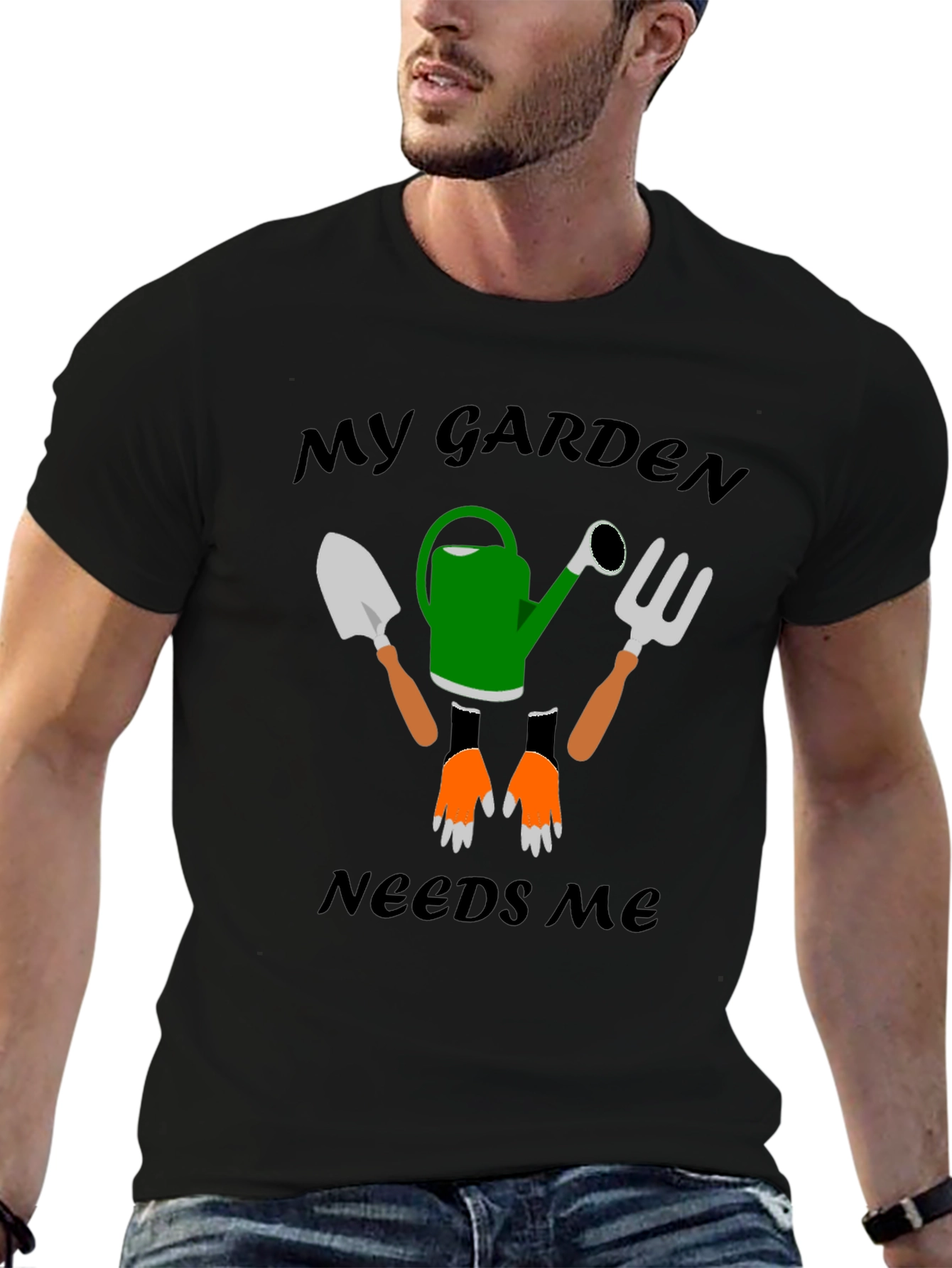 Black My Garden Needs Me Graphic T-Shirt view 6