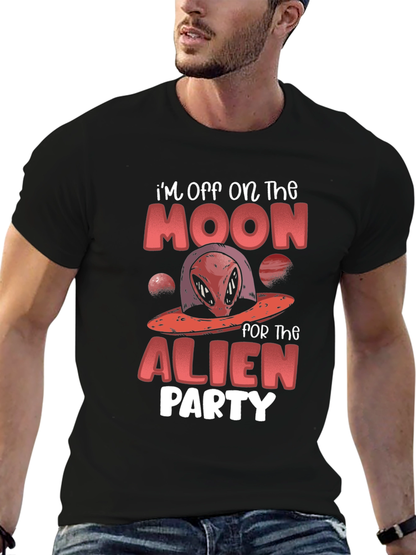 Black Alien Party T-Shirt view 6