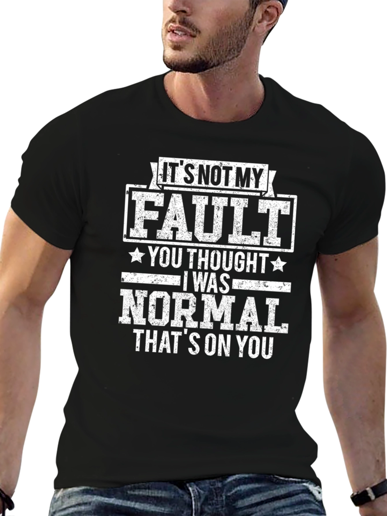 Black Funny "It's Not My Fault" Graphic T-Shirt view 6