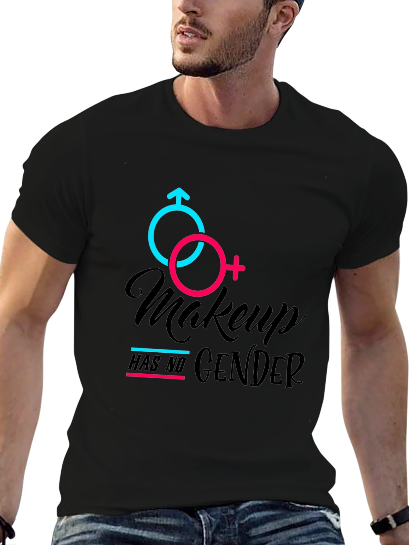 Black Makeup Has No Gender Black Tee view 6