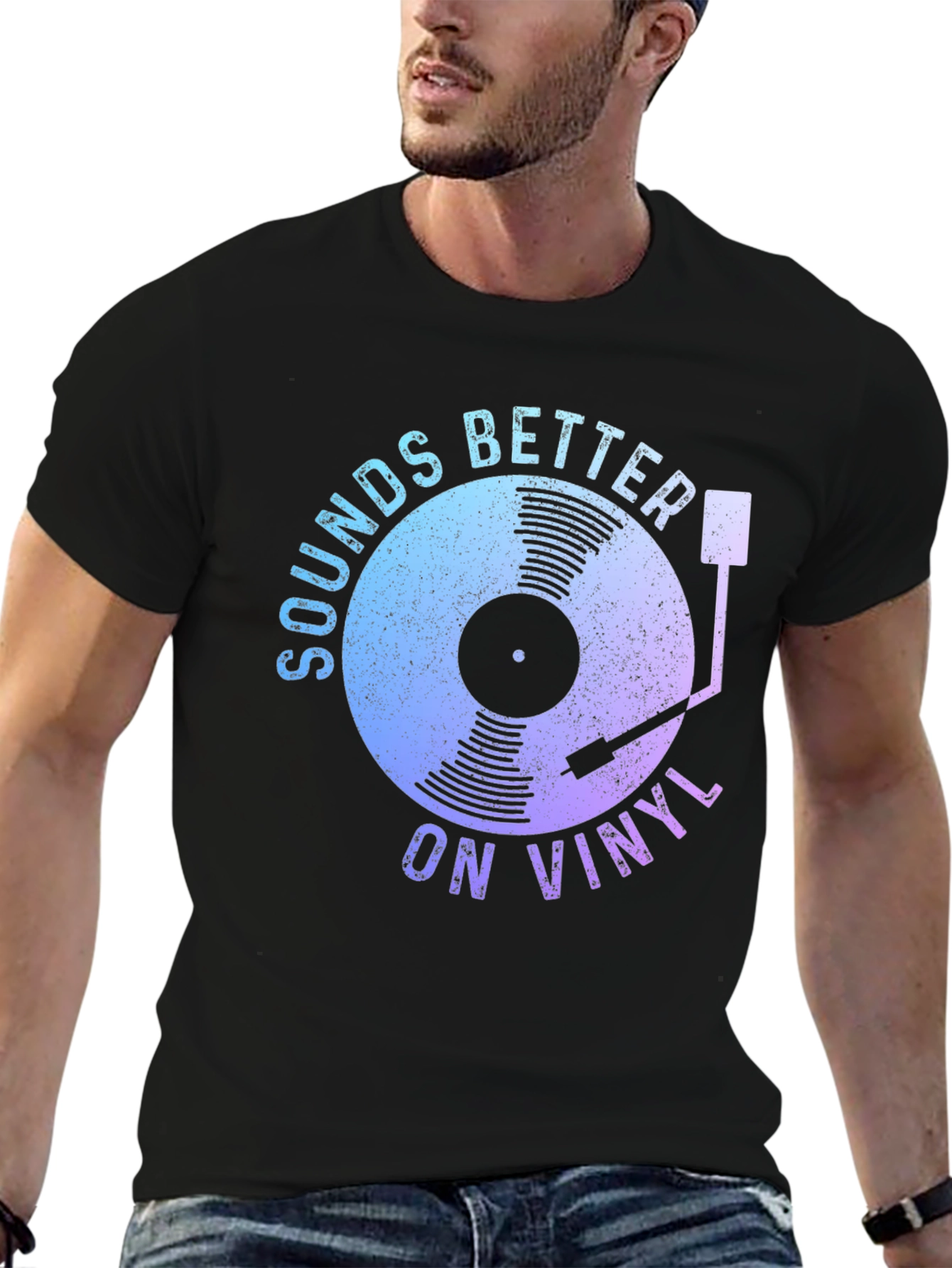 Black Sounds Better on Vinyl Graphic Tee view 6