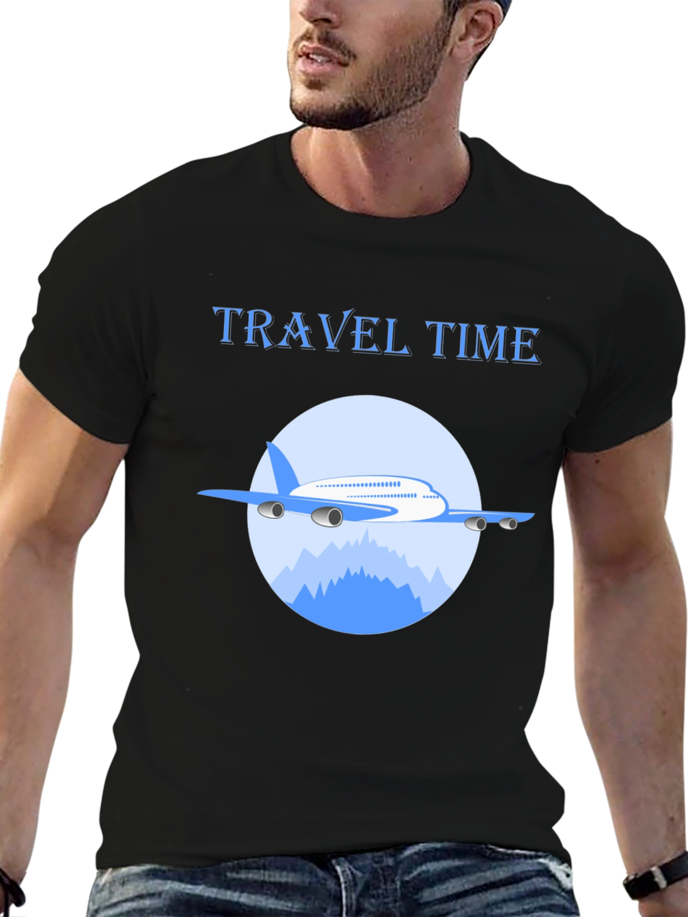 Black Travel Time Graphic Tee view 6