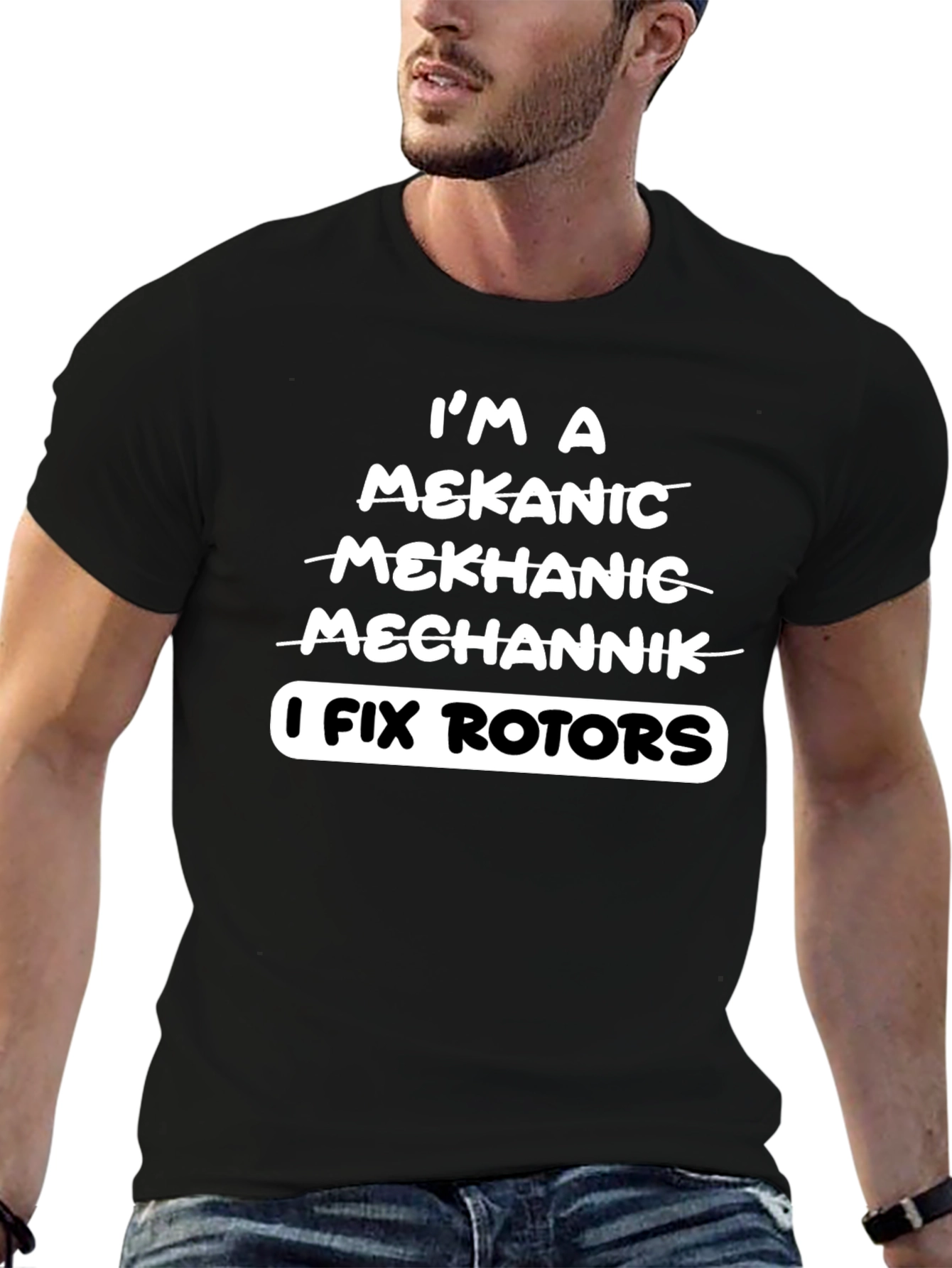 Black I Fix Rotors T-Shirt - Funny Mechanic Tee view 6