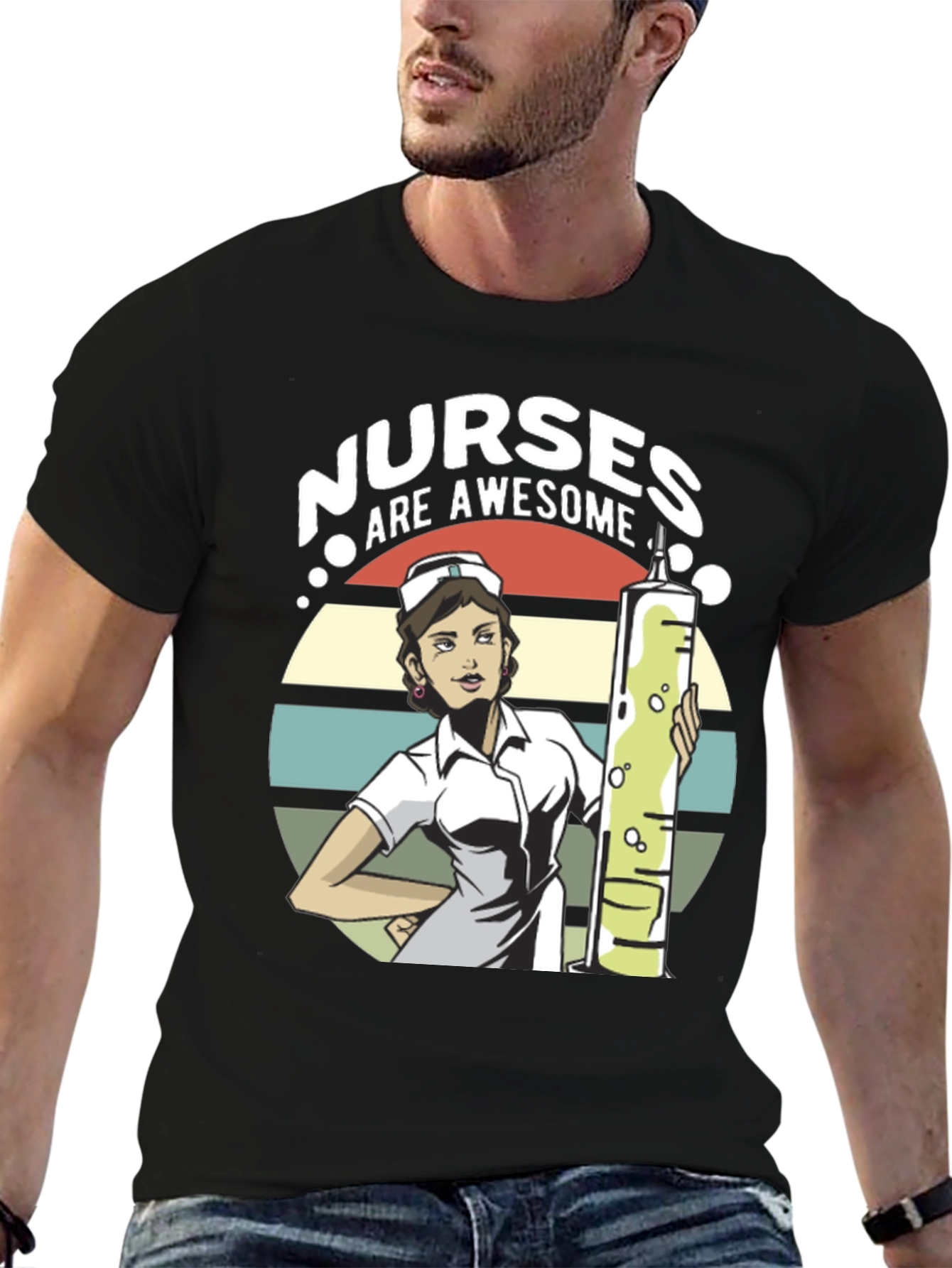 Black Nurses Are Awesome Graphic T-Shirt view 6