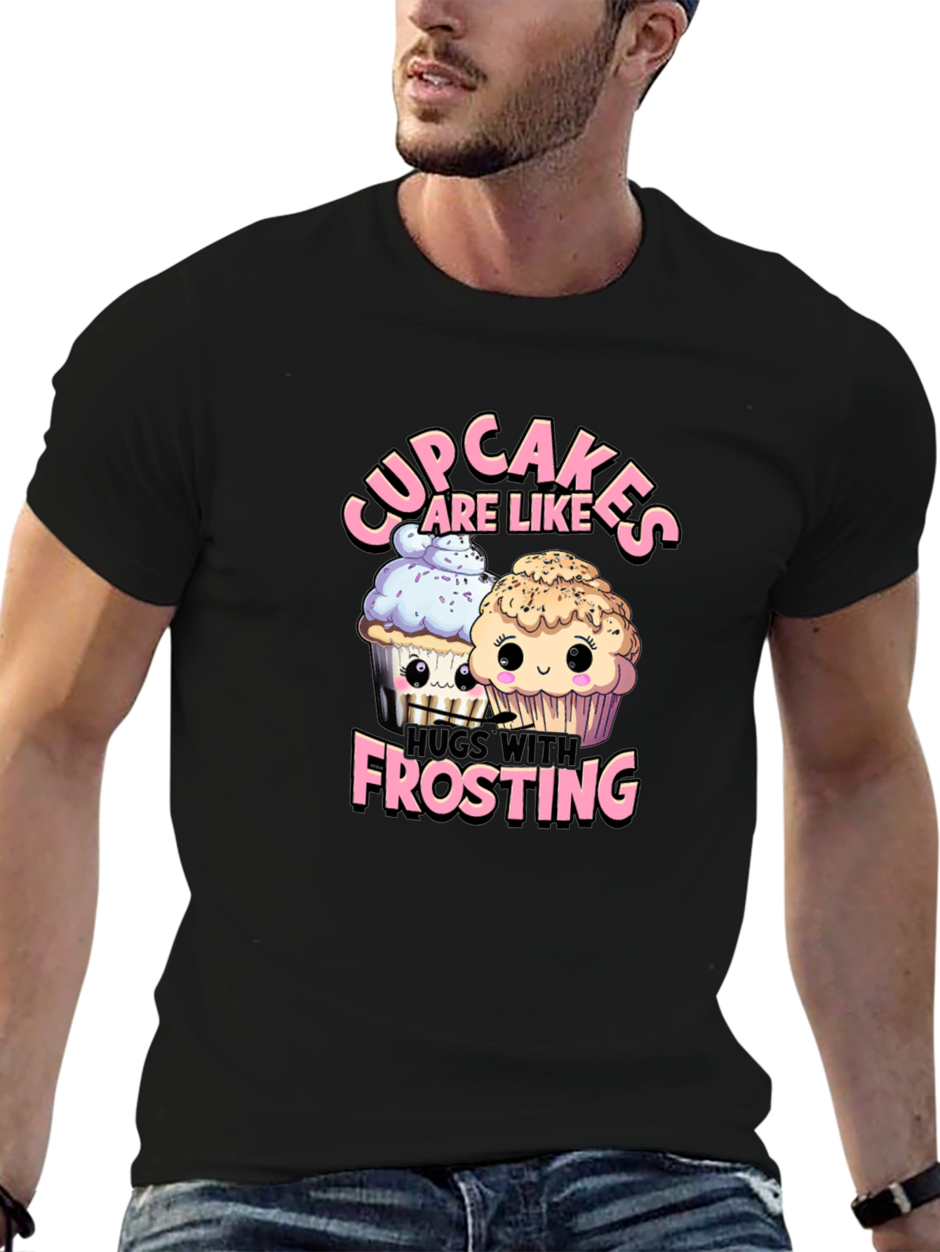 Black Cupcakes Are Like Hugs With Frosting T-Shirt view 6