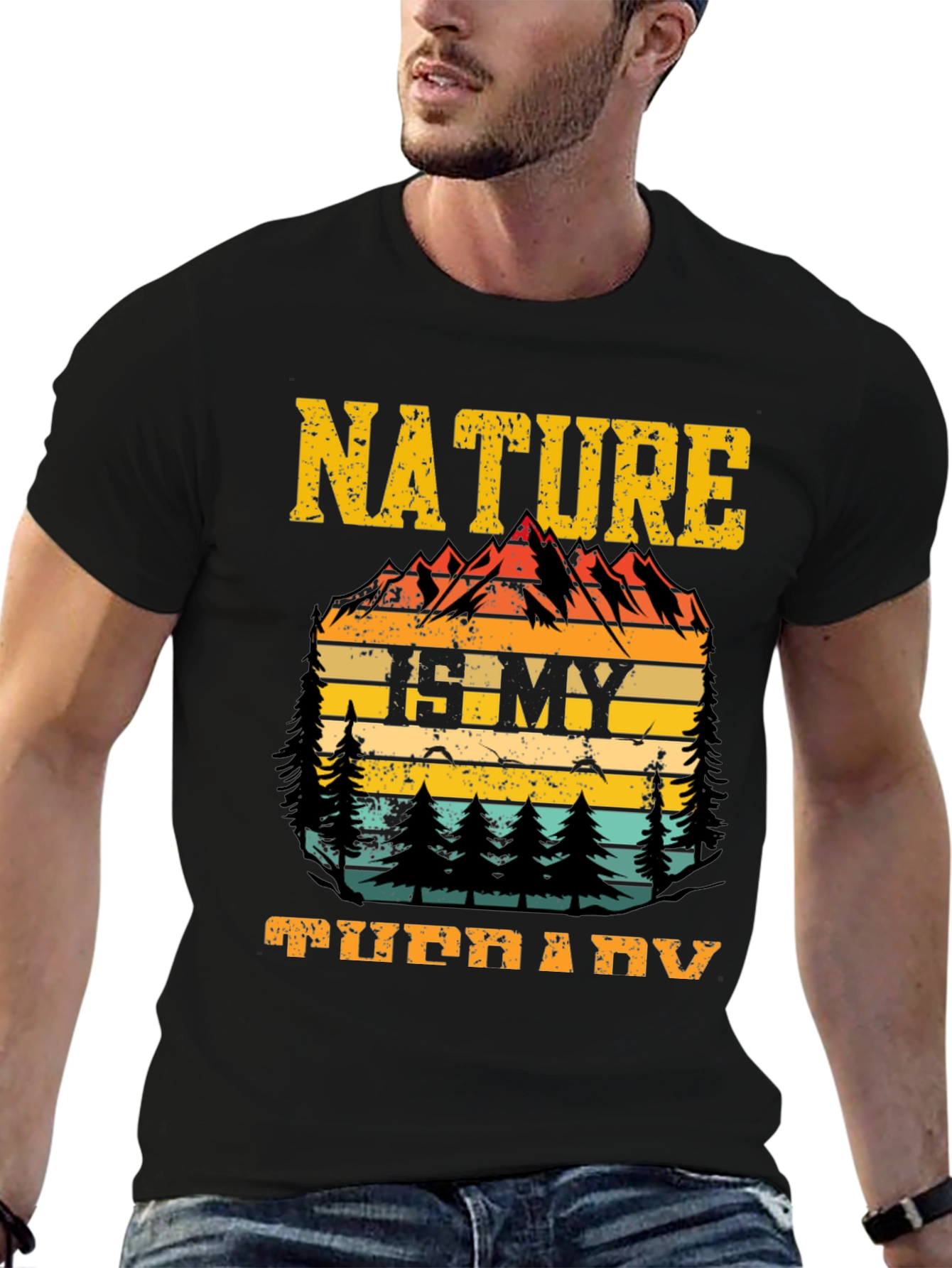 Black Nature Is My Therapy Graphic Tee view 6