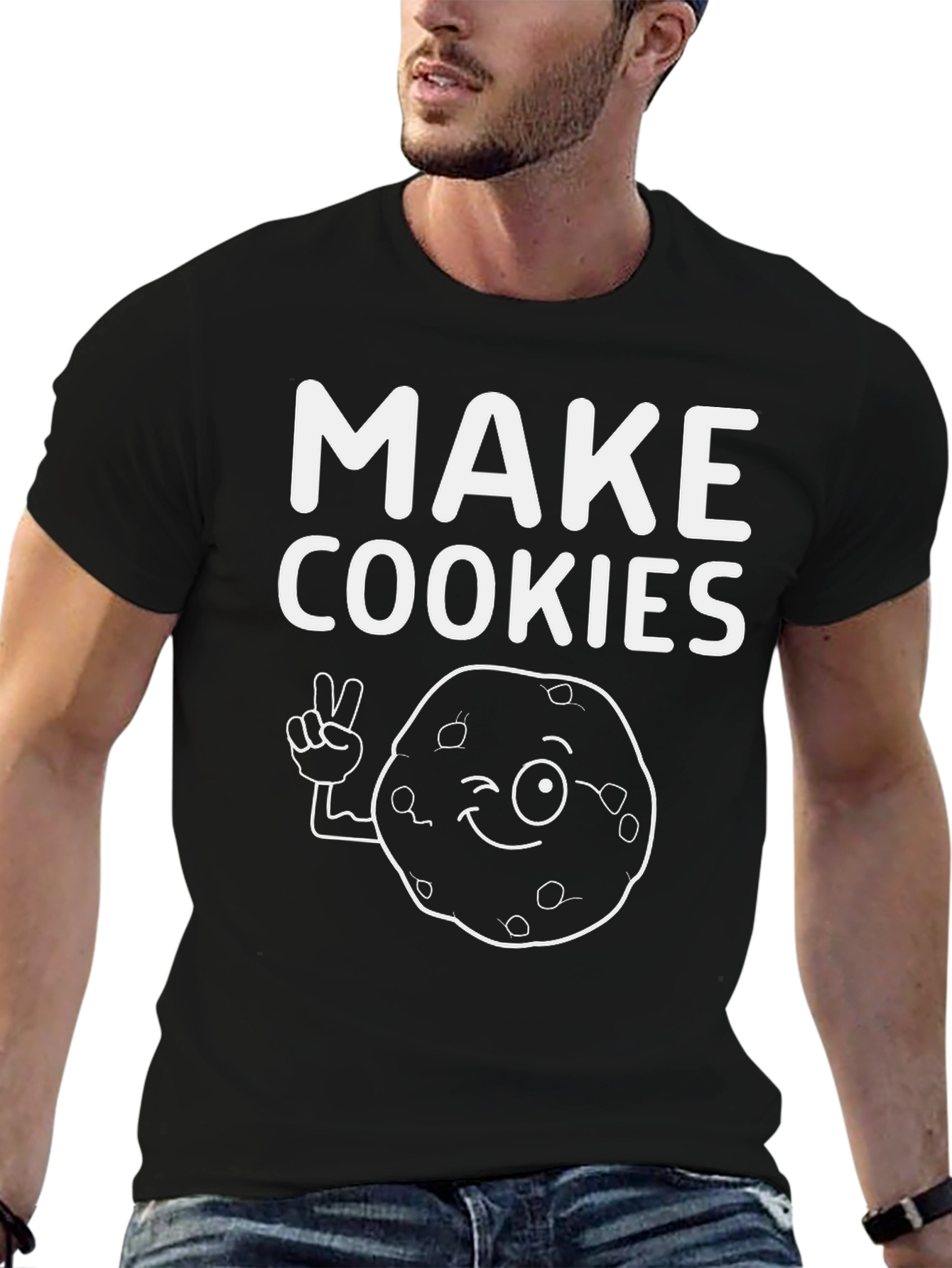 Black Make Cookies T-Shirt: Funny Cookie Graphic Tee view 6