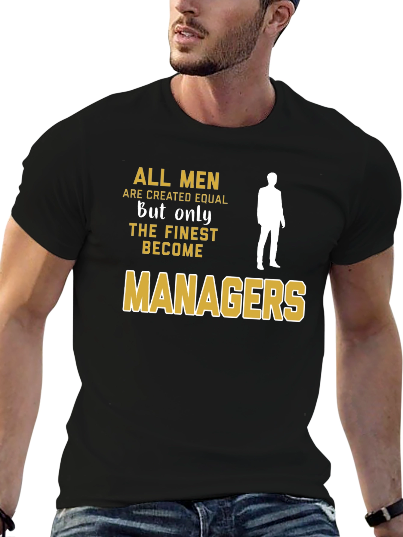 Black Finest Managers T-Shirt - All Men Are Created Equal view 6