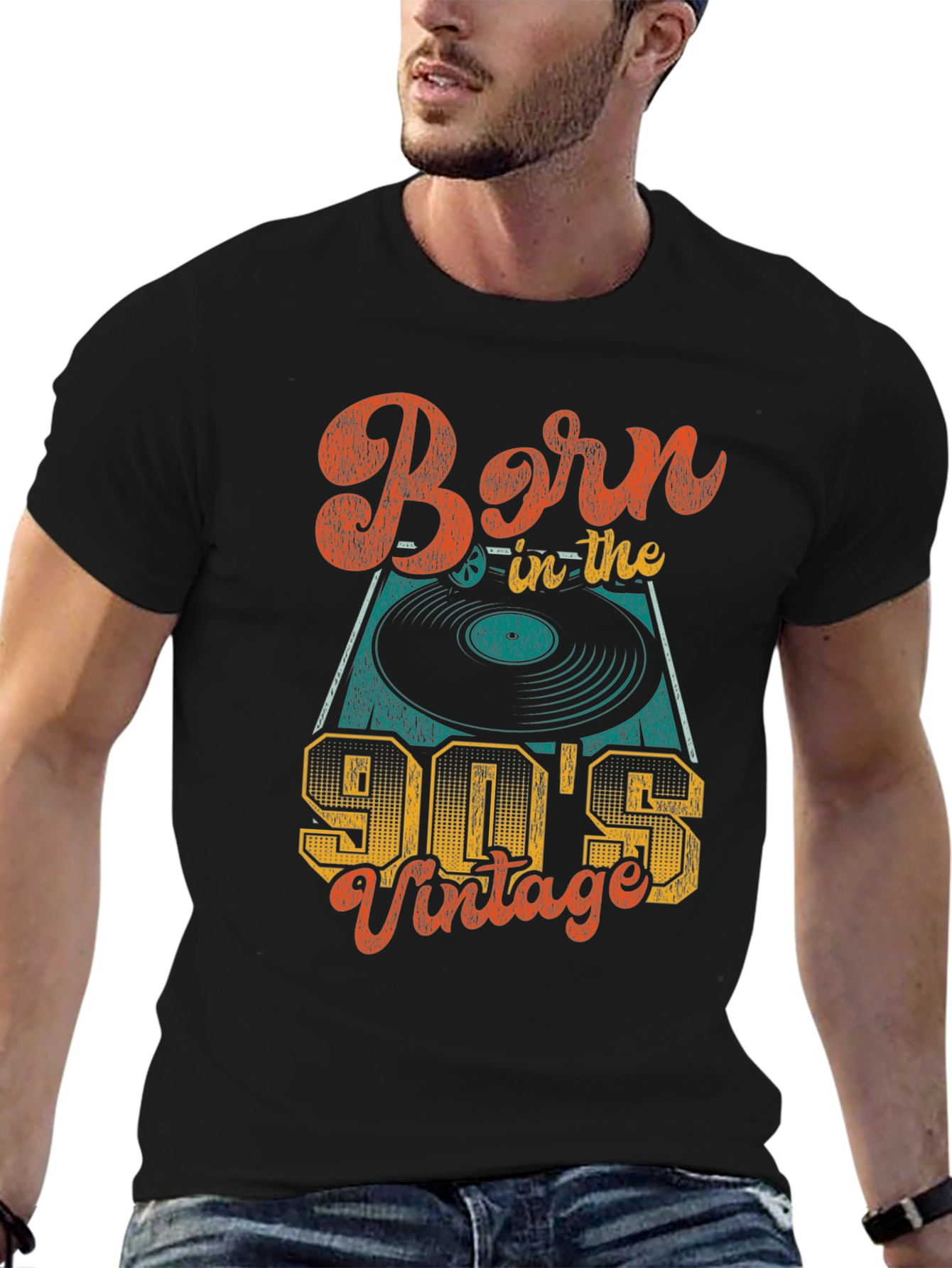 Black Born in the 90's Vintage Graphic Tee view 6