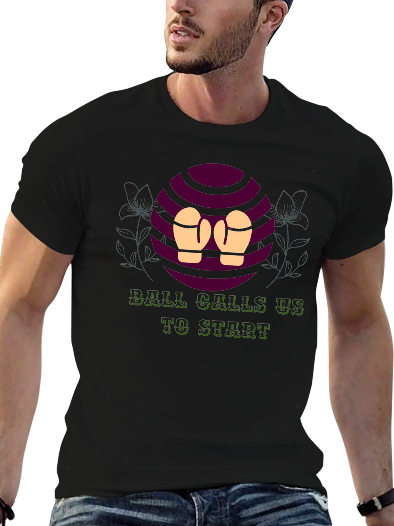 Black Ball Calls Us to Start Black T-Shirt view 6