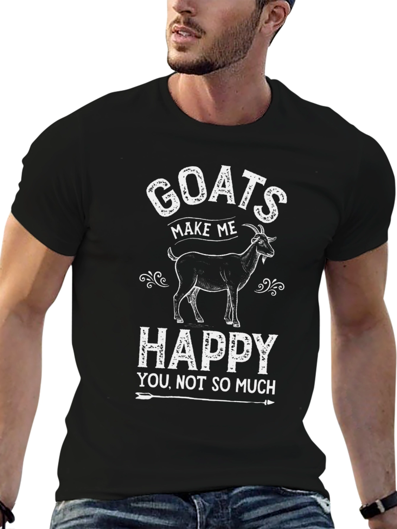 Black Goats Make Me Happy T-Shirt view 6